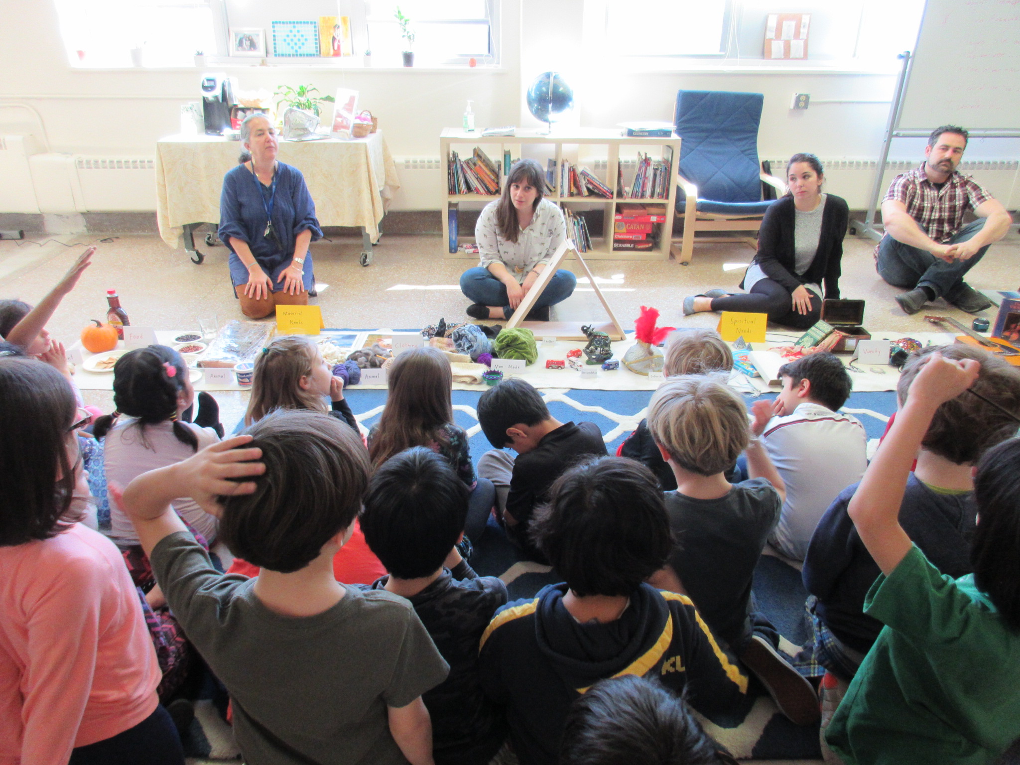 Learning about material and spiritual needs of humans with all of lower elementary.