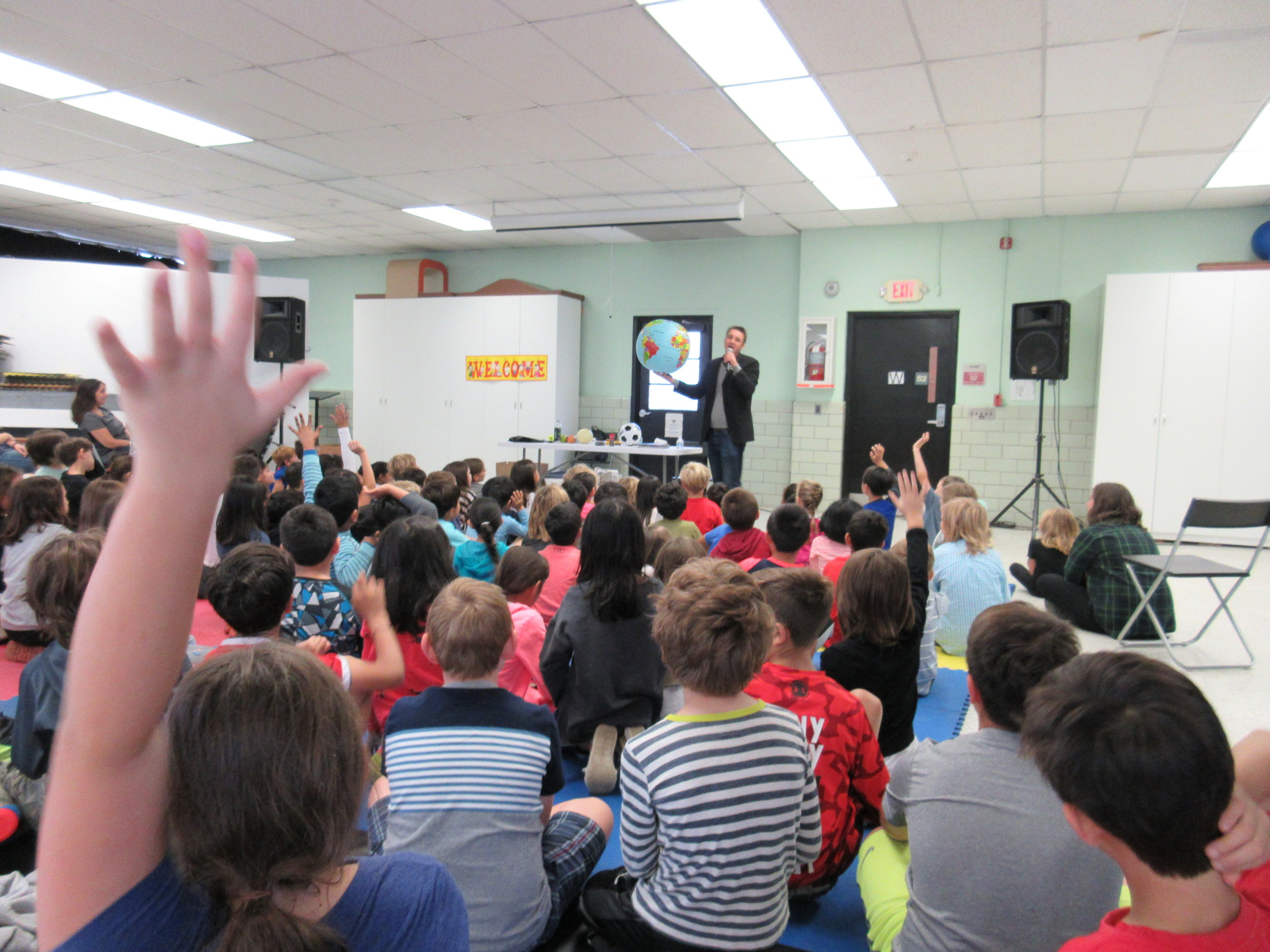Discussing the solar system during the author visit this week.