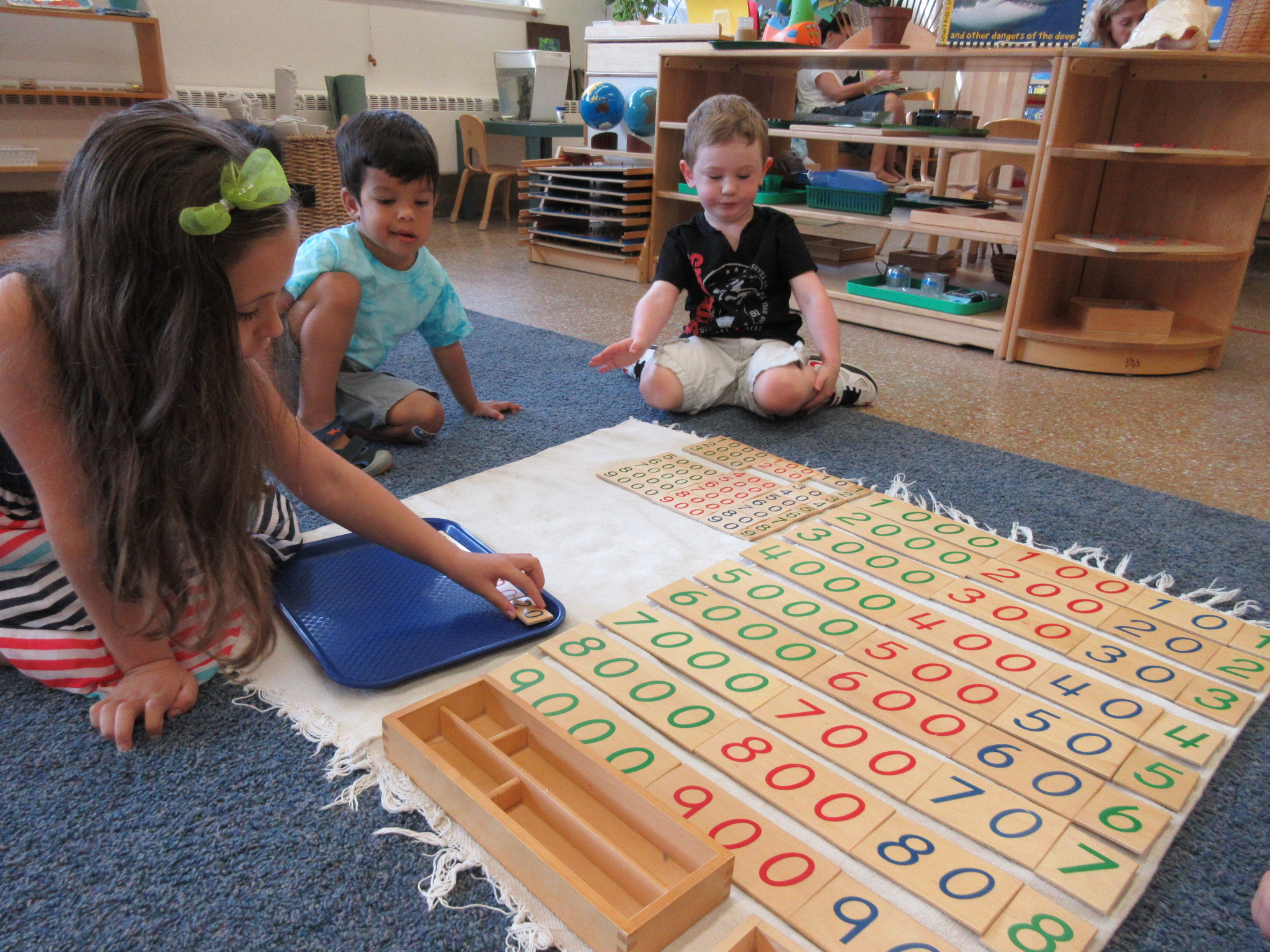 Younger friends watching older friends 