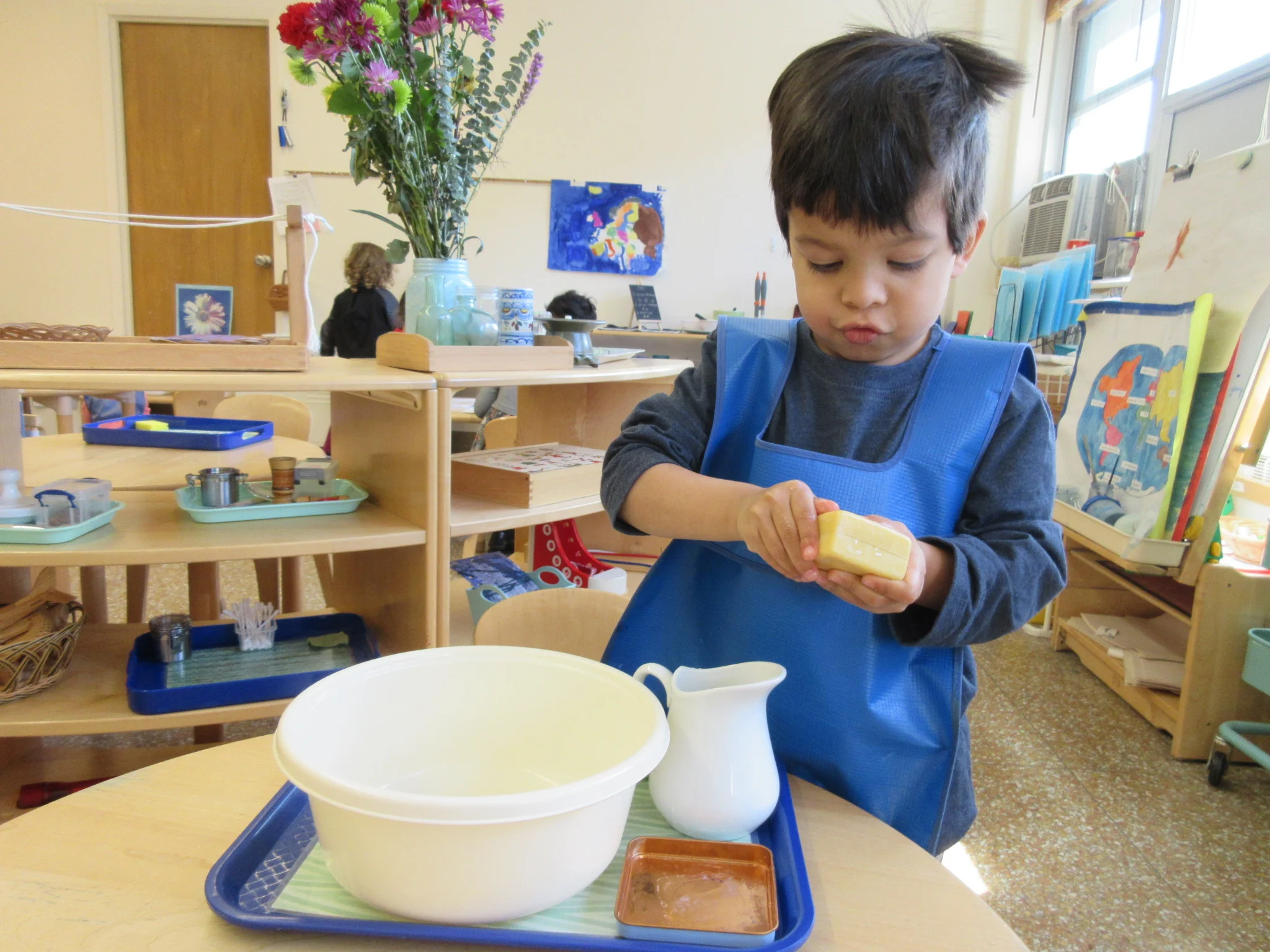 Hand washing is quite a sensory experience 