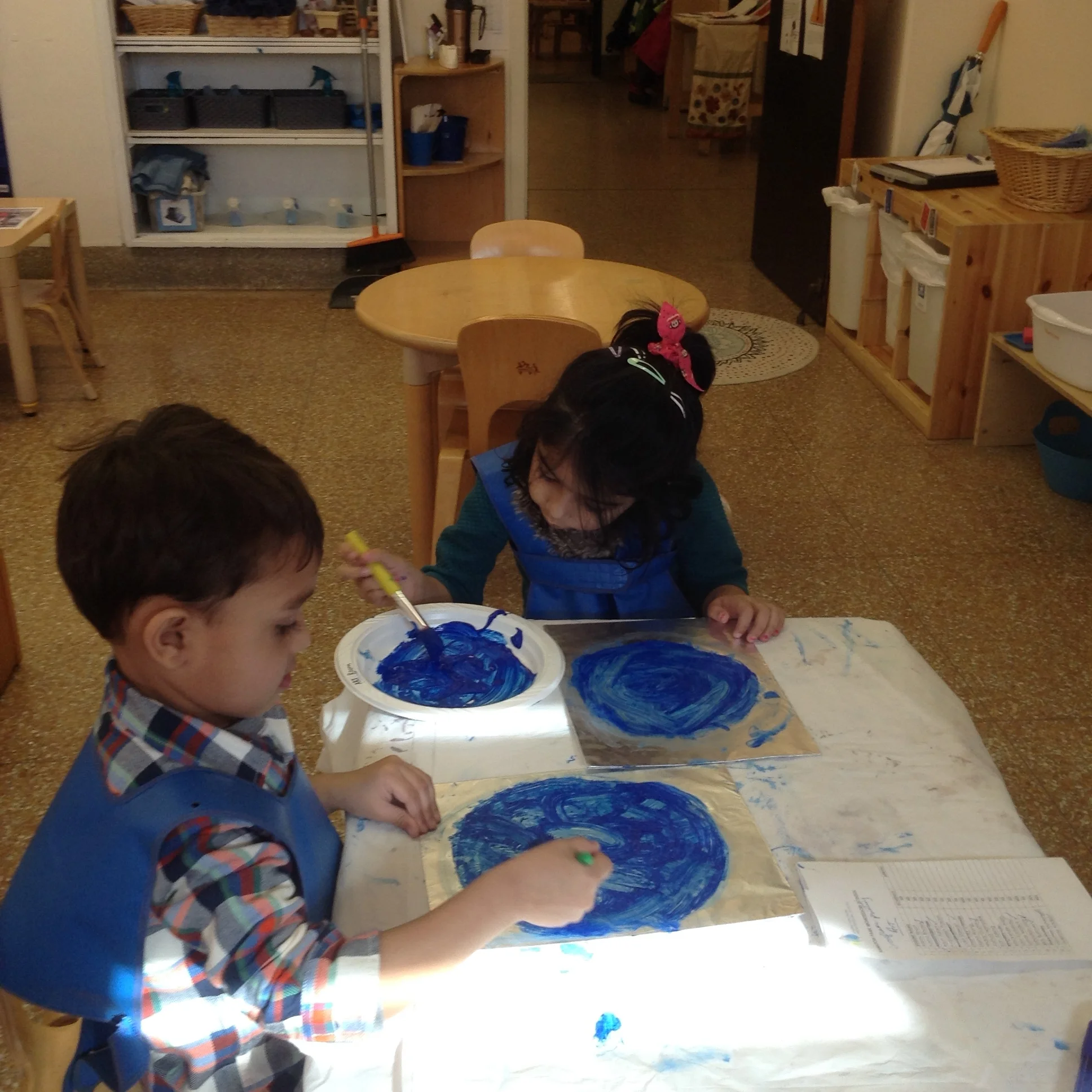 Getting creative with our snowflake art project!