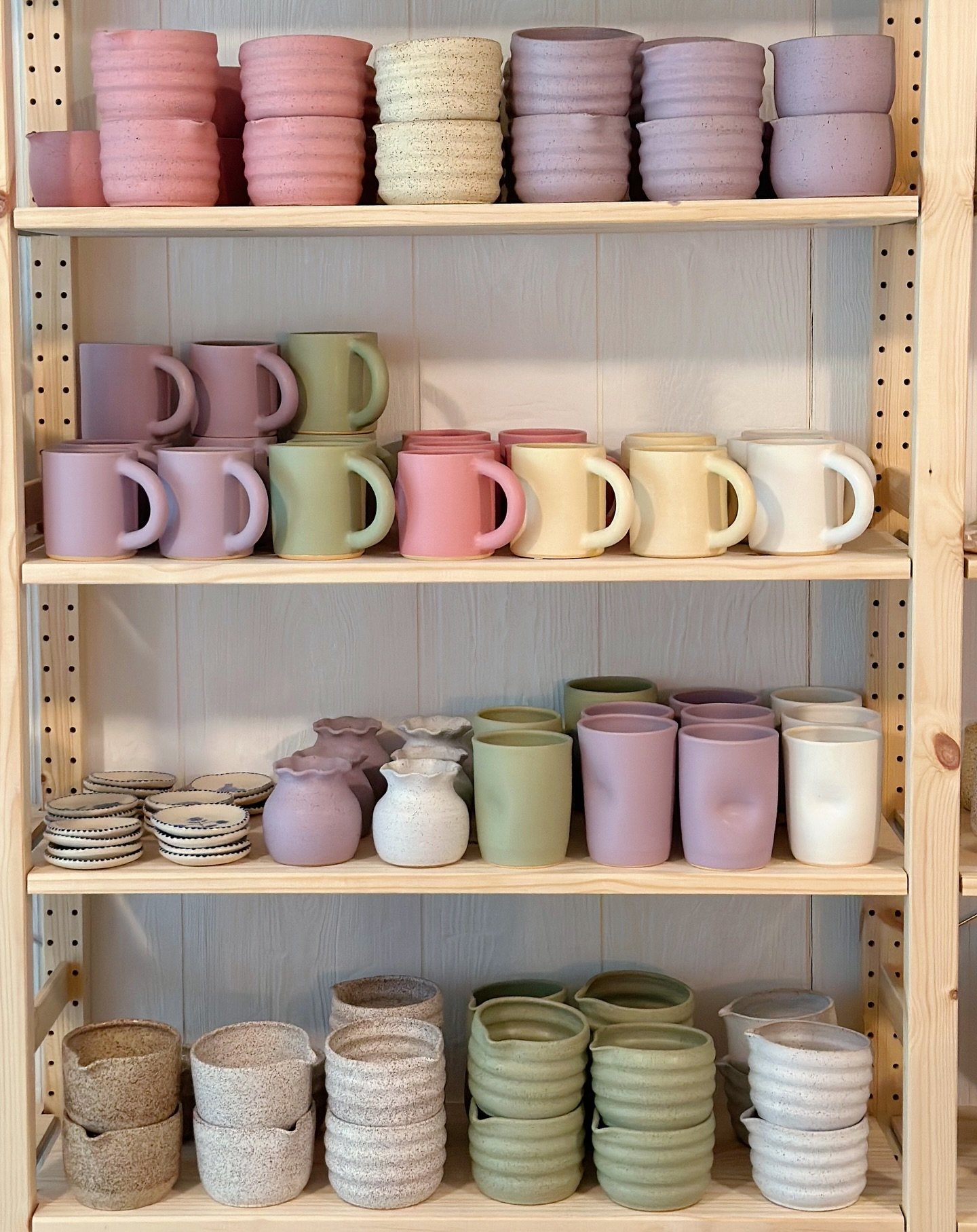 full shelf full heart 💘 

🏷️ Pottery handmade ceramics wheelthrown glaze mug cottage core cappuccino cup