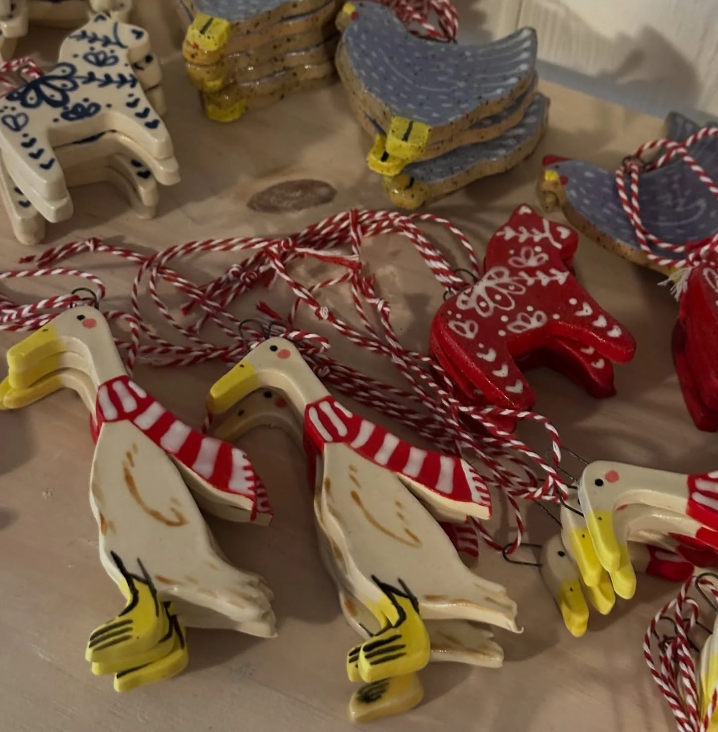 📣🎄Ornament restock coming December 15th at 7 pm est ✨ This final drop of the year will also include some mugs, matcha bowls, and more! 

🏷️ Pottery handmade ceramics wheelthrown glaze mug cottage core cappuccino cup runner ducks Swedish dala horse