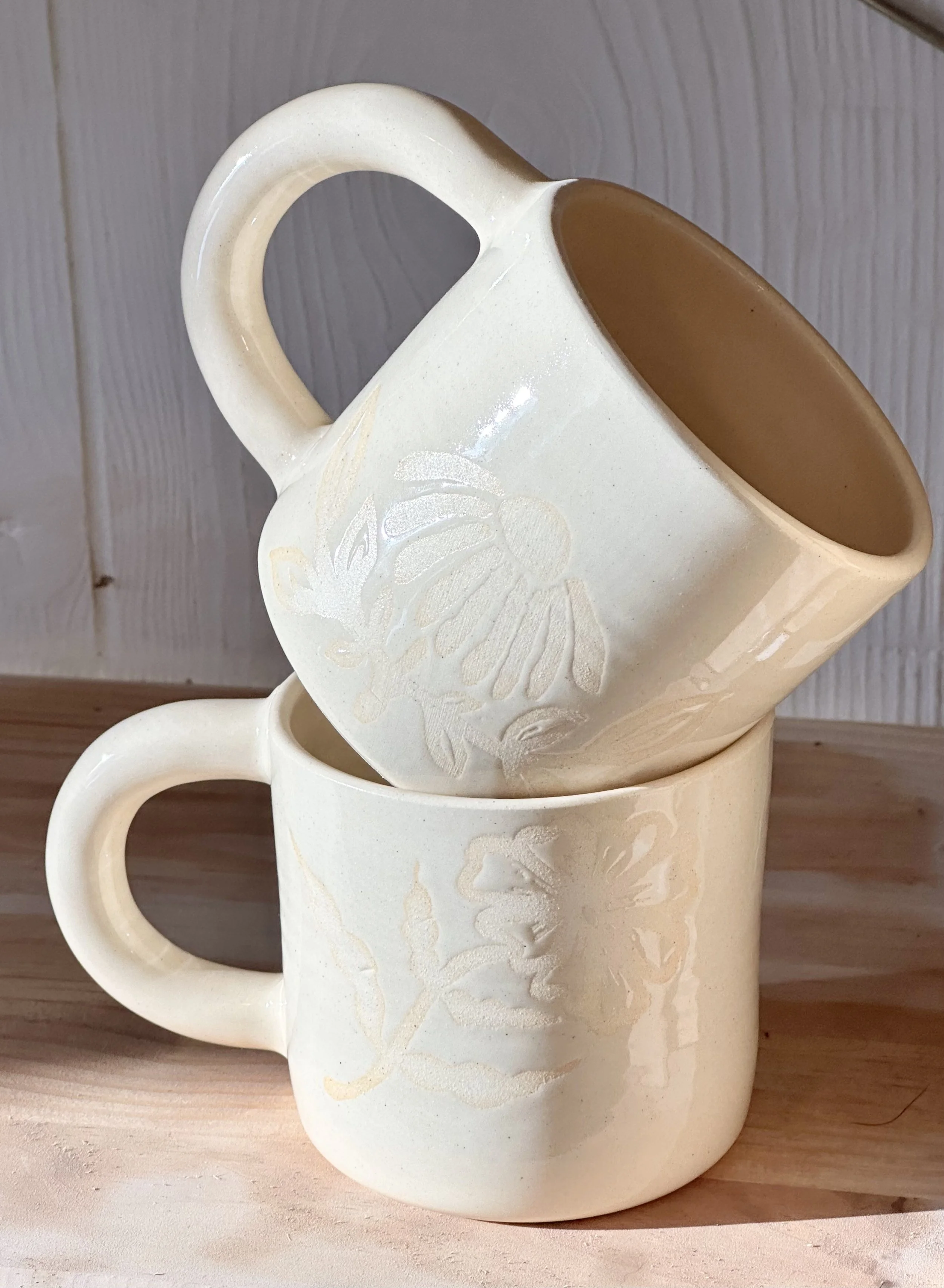Neutral Flower Mug