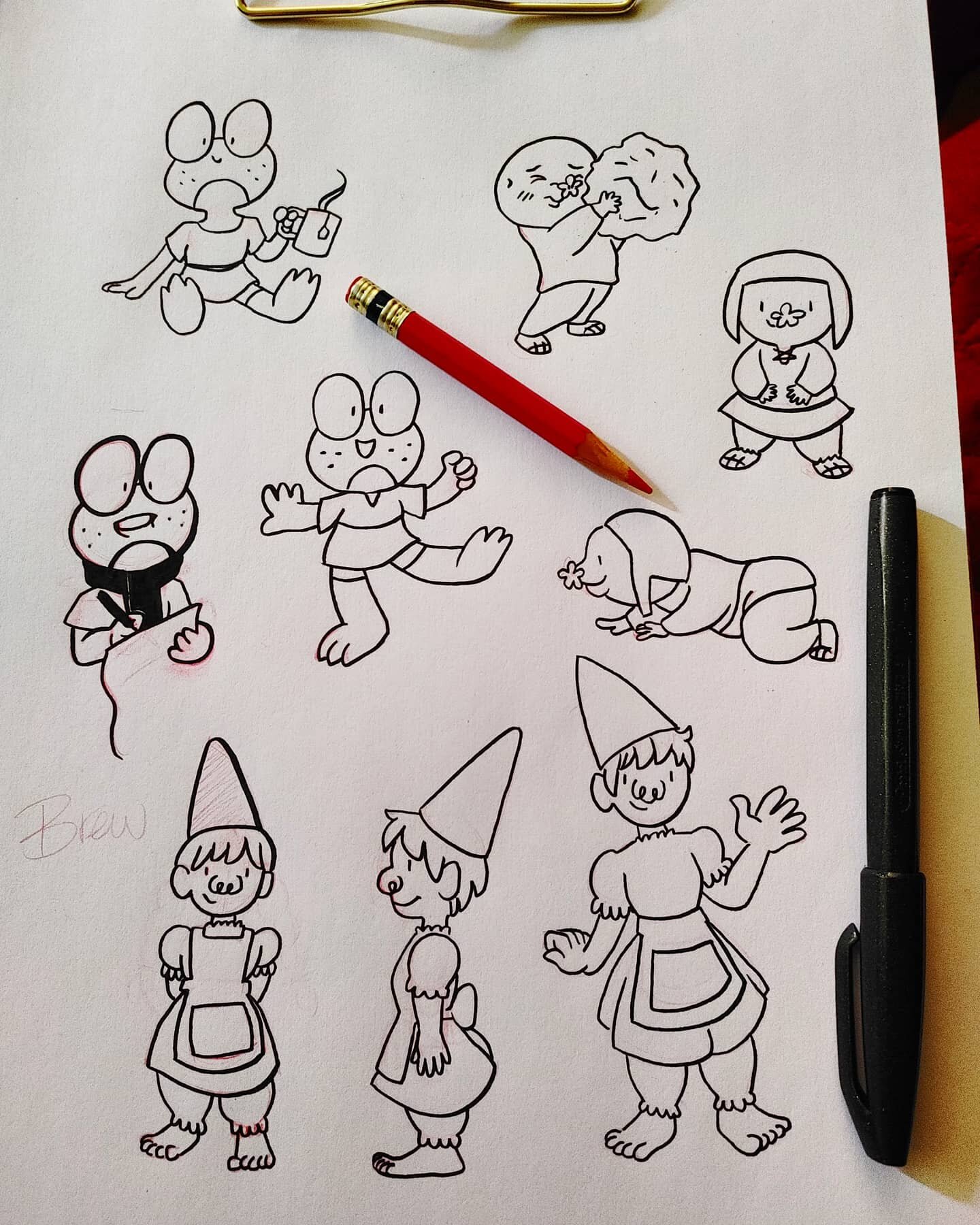 Getting my characters their personalities and set, by exploring motion and simple activities. WIP fun-times! #JamieCampbell #MagicBeanCreations #wip #illustration #characterdesign #graphicnovel #frog #gnome #starnosedmole #nature #whimsical