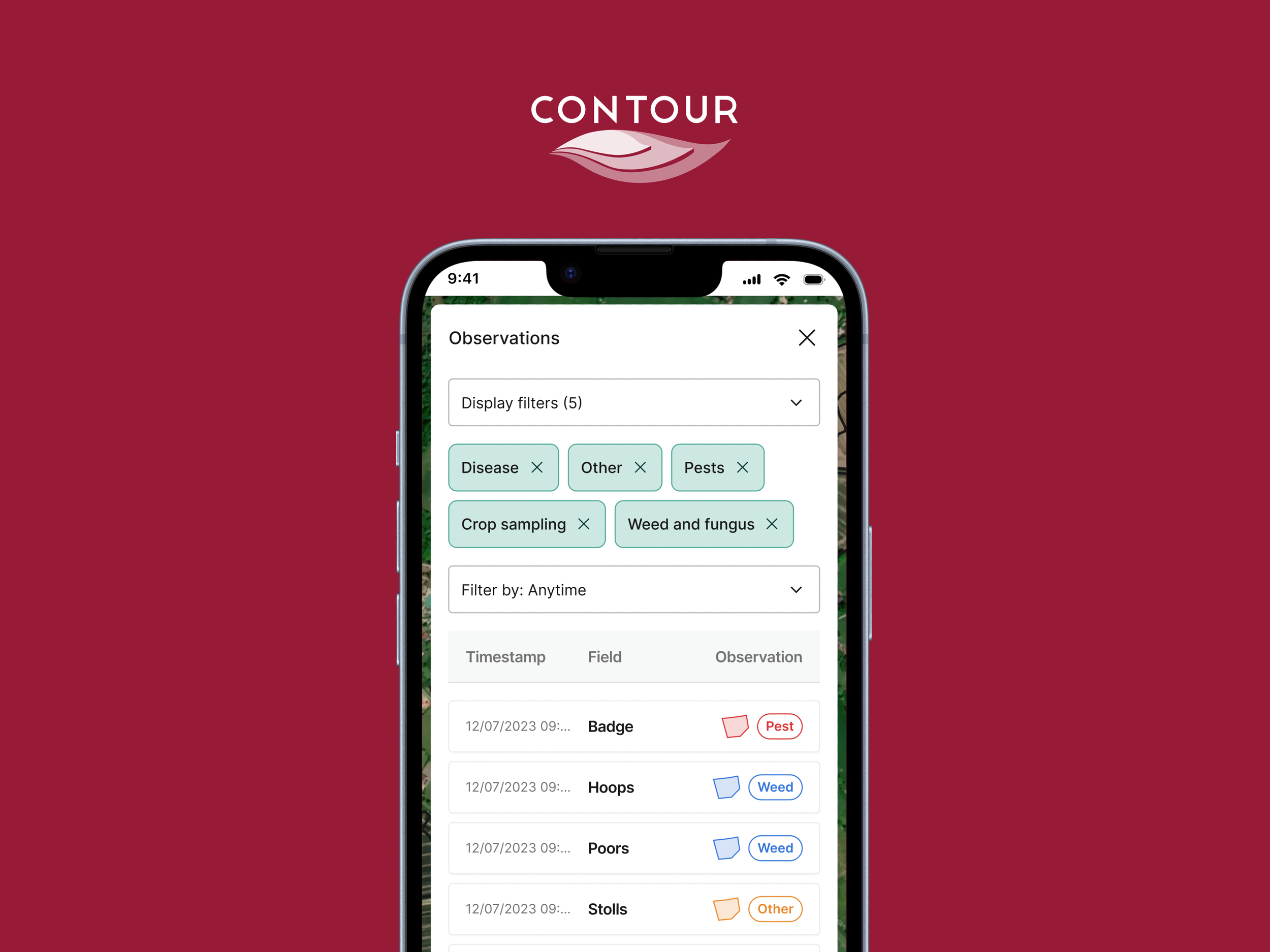 Contour's design system (chips and filter tags)