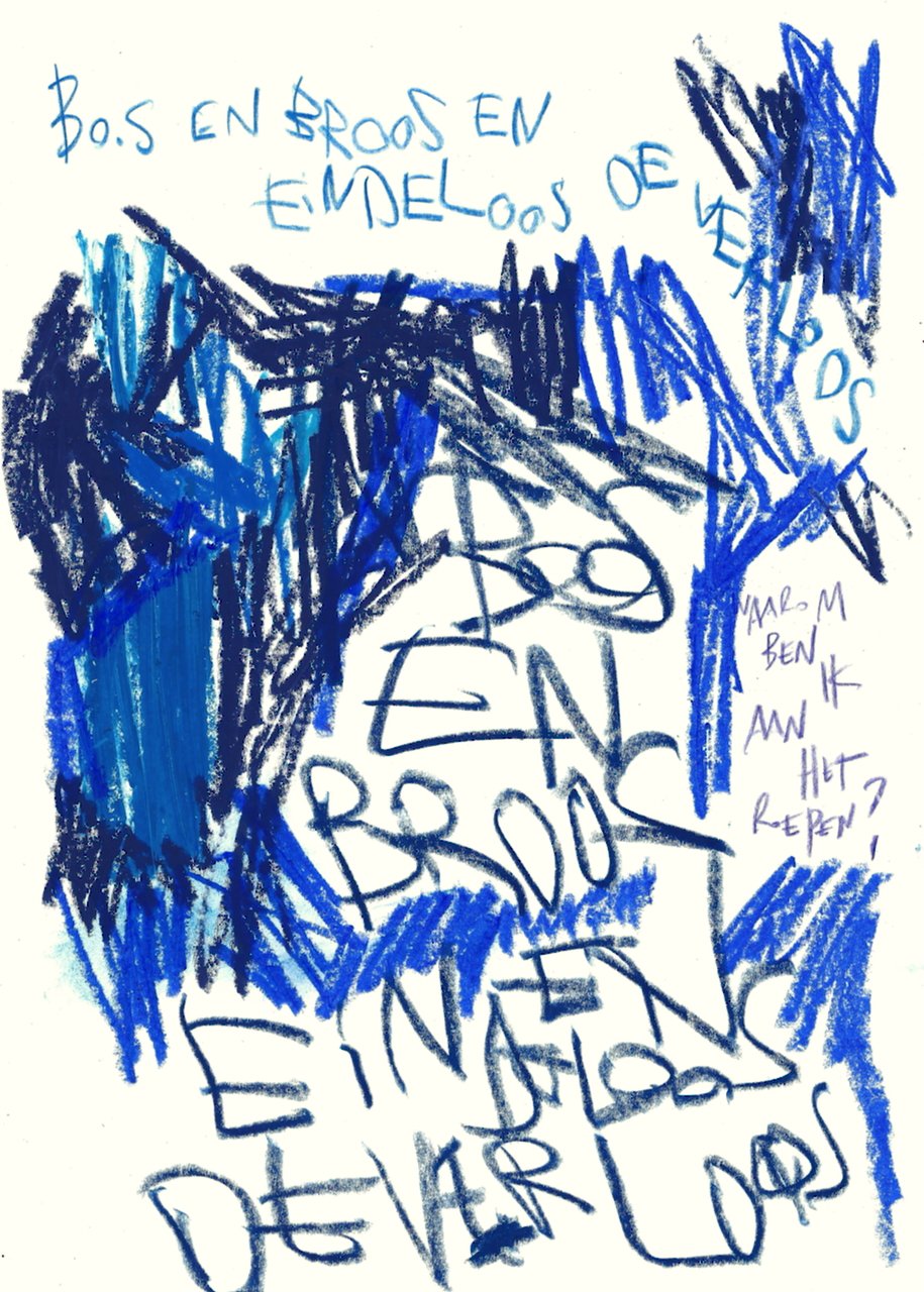 Boos en broos, 2025
 
oliepastel en potlood op papier
 
21 x 29,7 cm
 
200 €