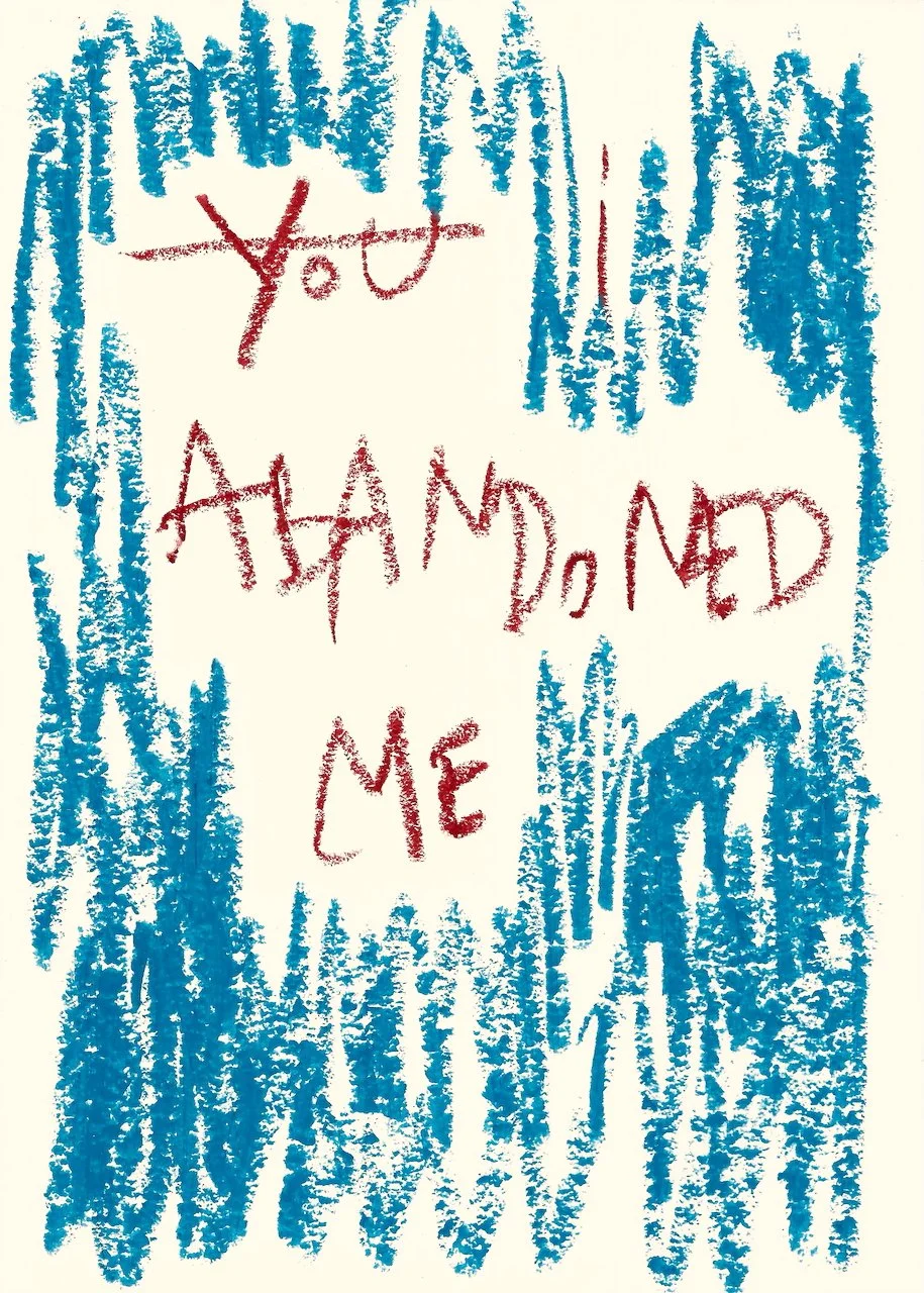 I abandoned me, 2025
 
oliepastel op papier
 
14,8 x 21 cm
 
230 € (ingekaderd)