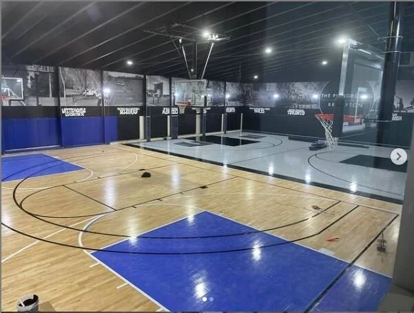  Playground facilities include adjustable rims for skills development of all ages — and training technology like shooting, passing, and ball-handling machines.  (Photo: Playground Global) . 