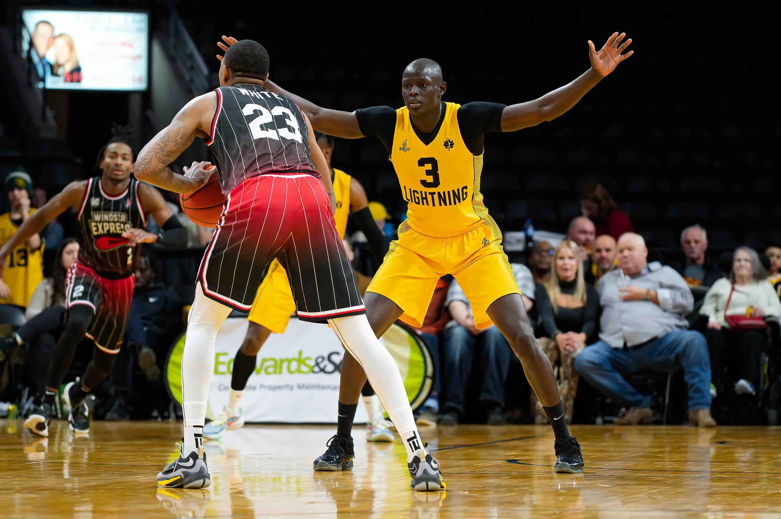   Kur Jongkuch, a local product (London Basketball Academy) has already shown he’s a proven shot blocker who can make an impact on both ends of the floor. (Photo: Matt Hiscox Photography).  