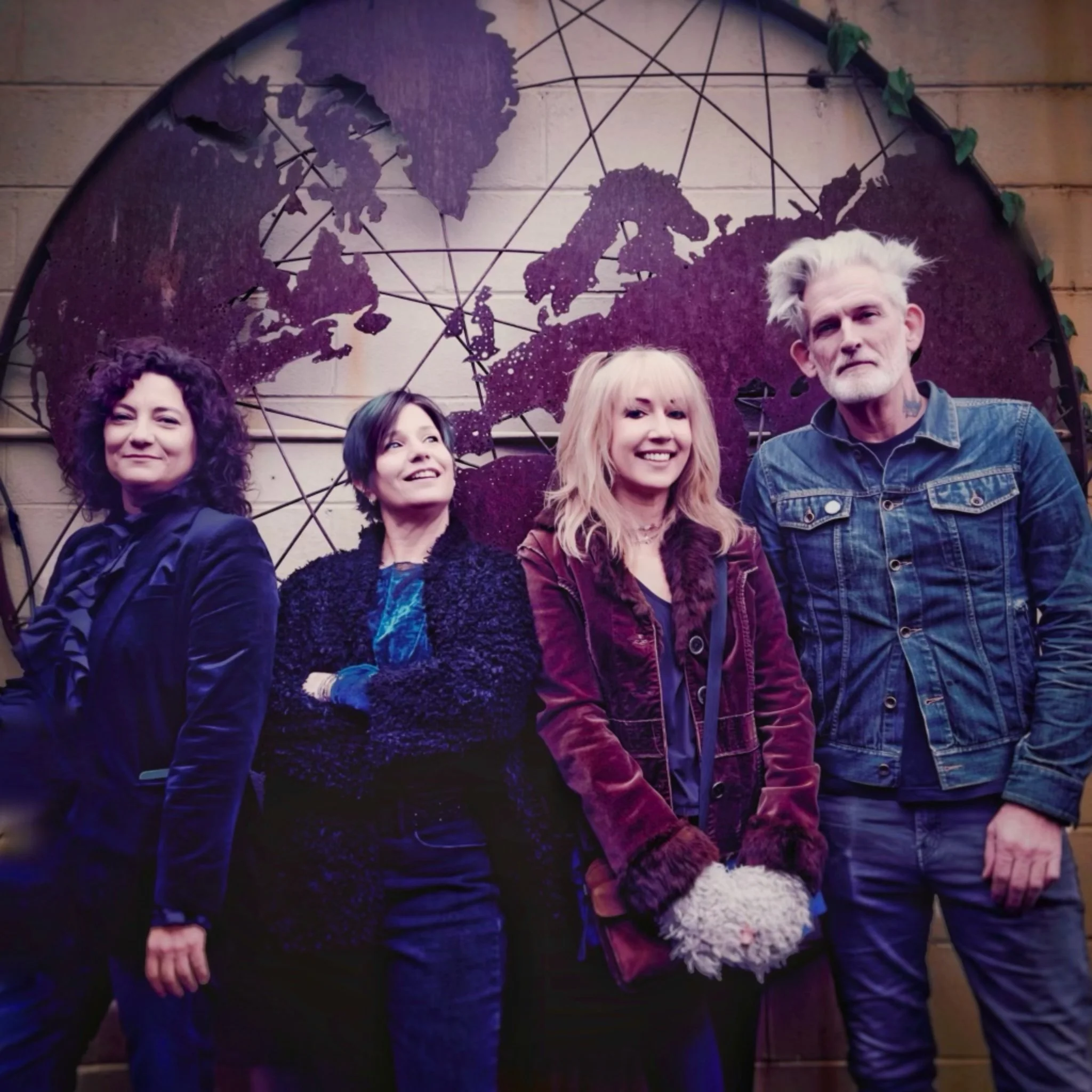 The Living Pins at Knomad Bar Feb 22, 2025 by Shelly Reese (L to R:  Kristy McInnis, Carrie Clark, Pam Peltz, Bobby Daniel)