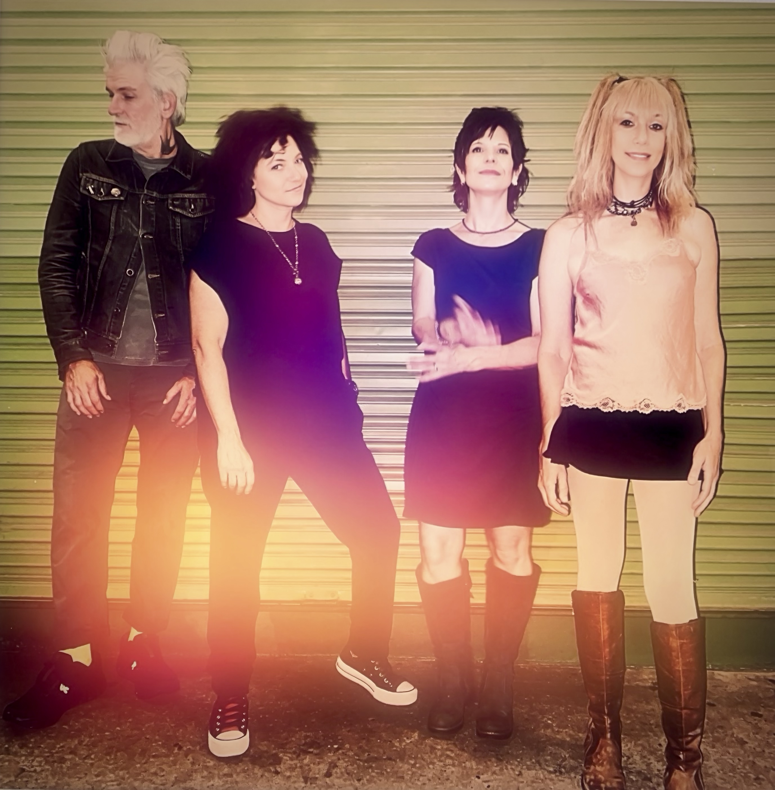 The Living Pins, South Congress Ave ATX, Sept 18, 2026 by Shelly Reese (L to R: Bobby Daniel, Kristy McInnis, Carrie Clark, Pam Peltz)