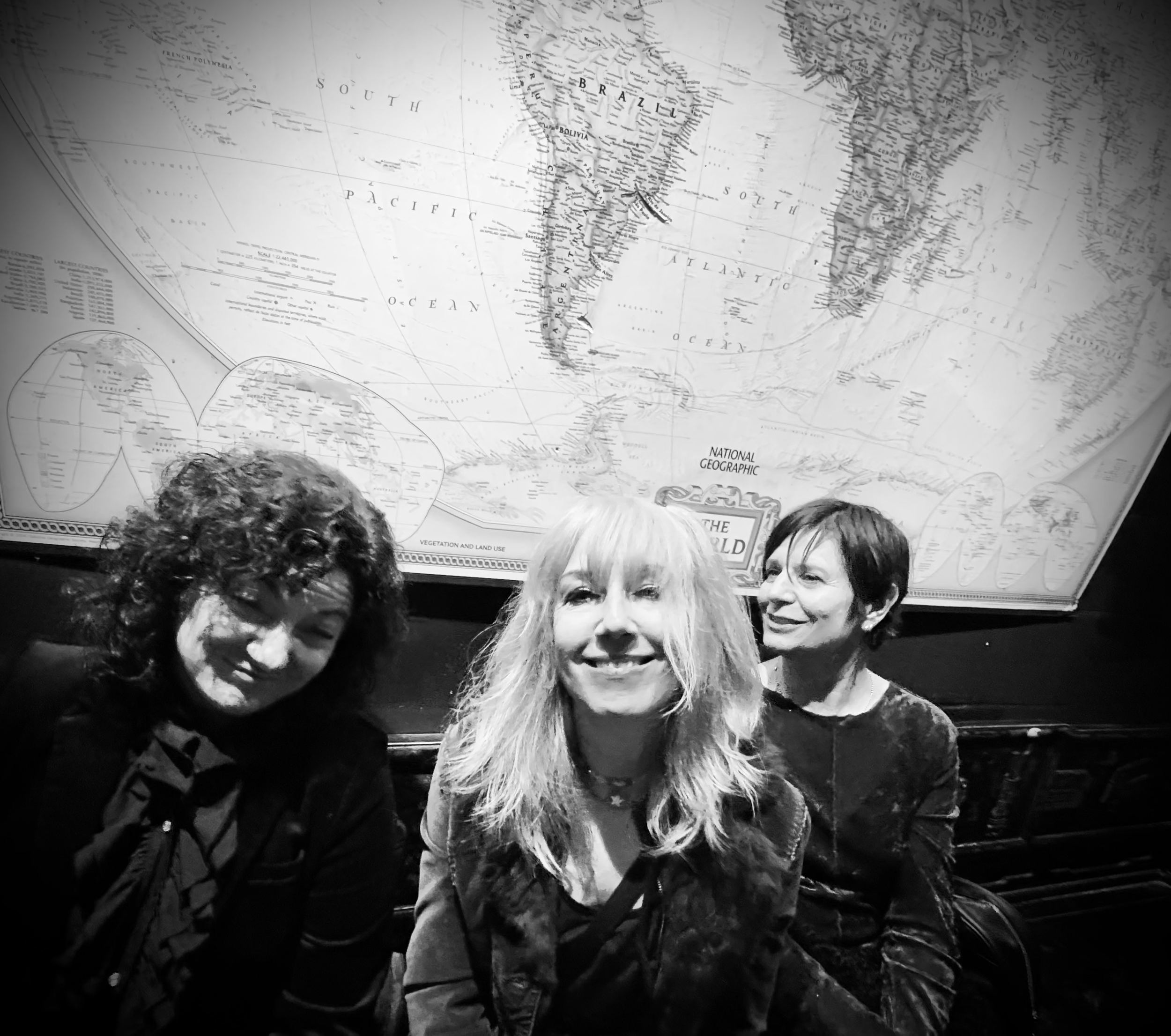 Living Pins at Knomad Bar Nov 22, 2025 by David Comeau (L to R:  Kristy McInnis, Pam Peltz, Carrie Clark