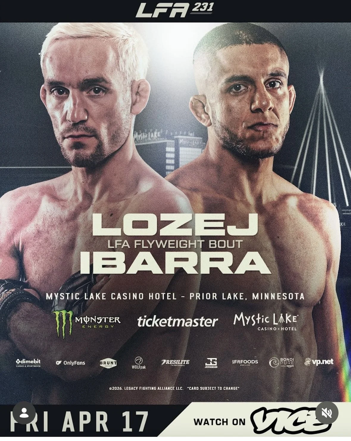 Thunder Bay's top MMA fighter's fight poster for LFA 132