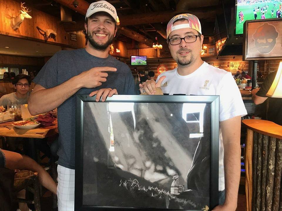 With the Llama painting I made for Jeff Cavanaugh