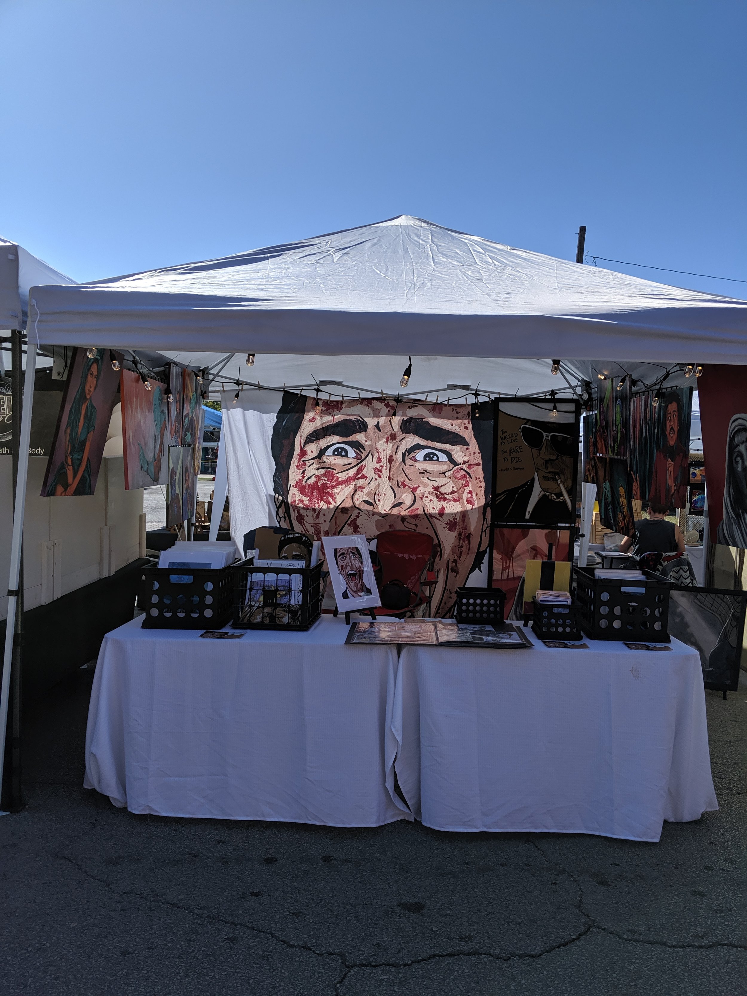 The art show set up for Arts Goggle in Ft. Worth, TX