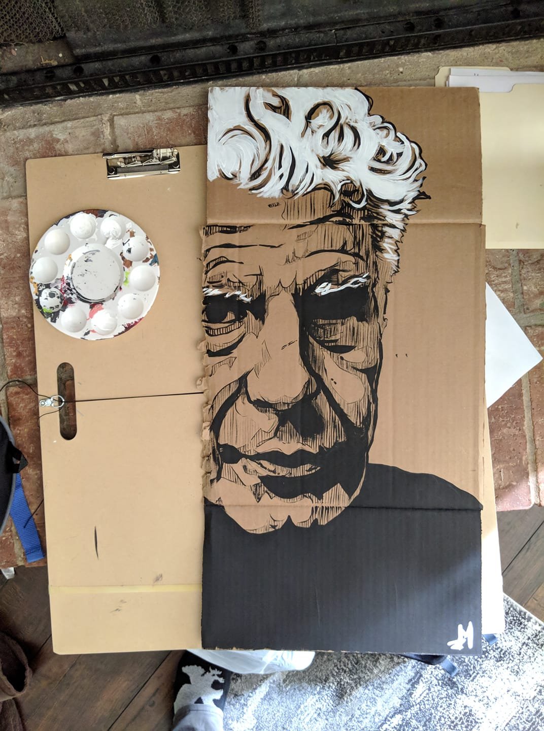 My art board with perspective lines installed