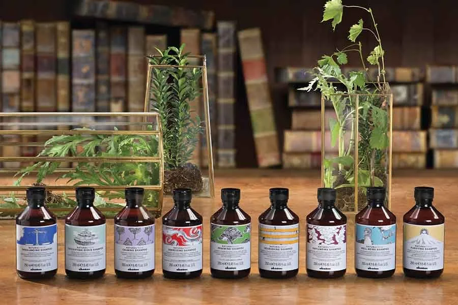 scalp care bottles by davines