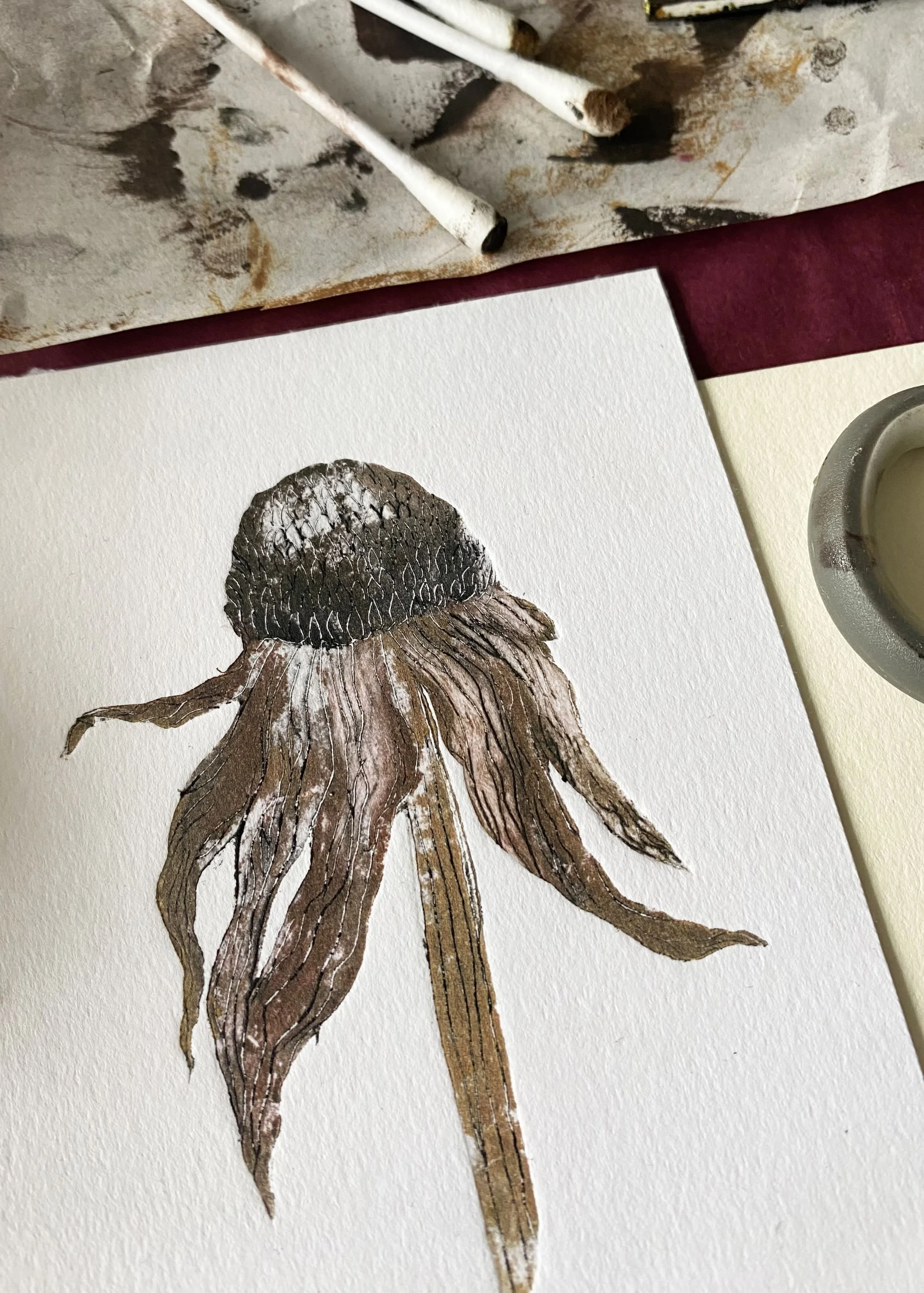 Botanical Tetrapak Printmaking: The Winter Garden