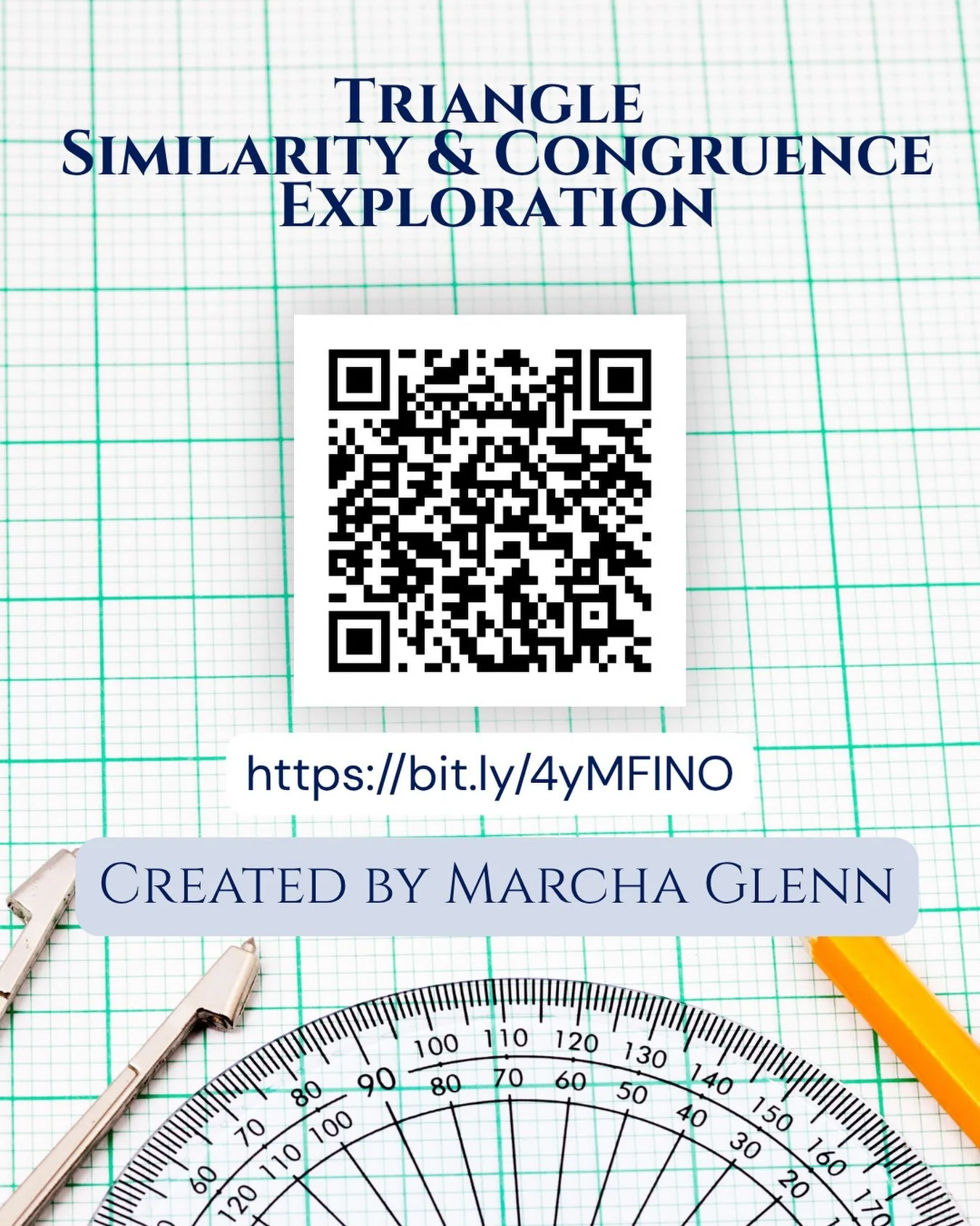 Attention High School Teachers!! At the @nctm.math conference, I participated in a Lesson Sharing Lunch! This is the lesson I shared. If you want access scan the QR code or visit the bit.ly link. #nctm #kansasmathteachers #triangles #geometry