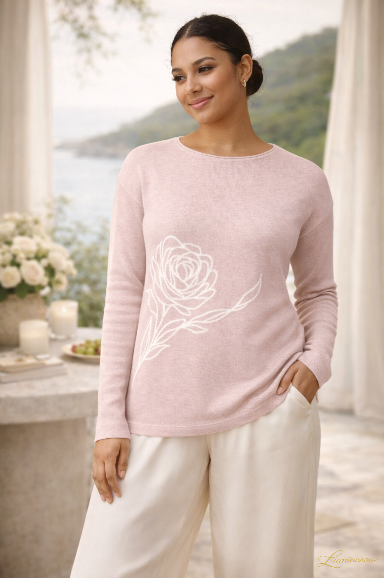 Winter Rose Knitted Sweater