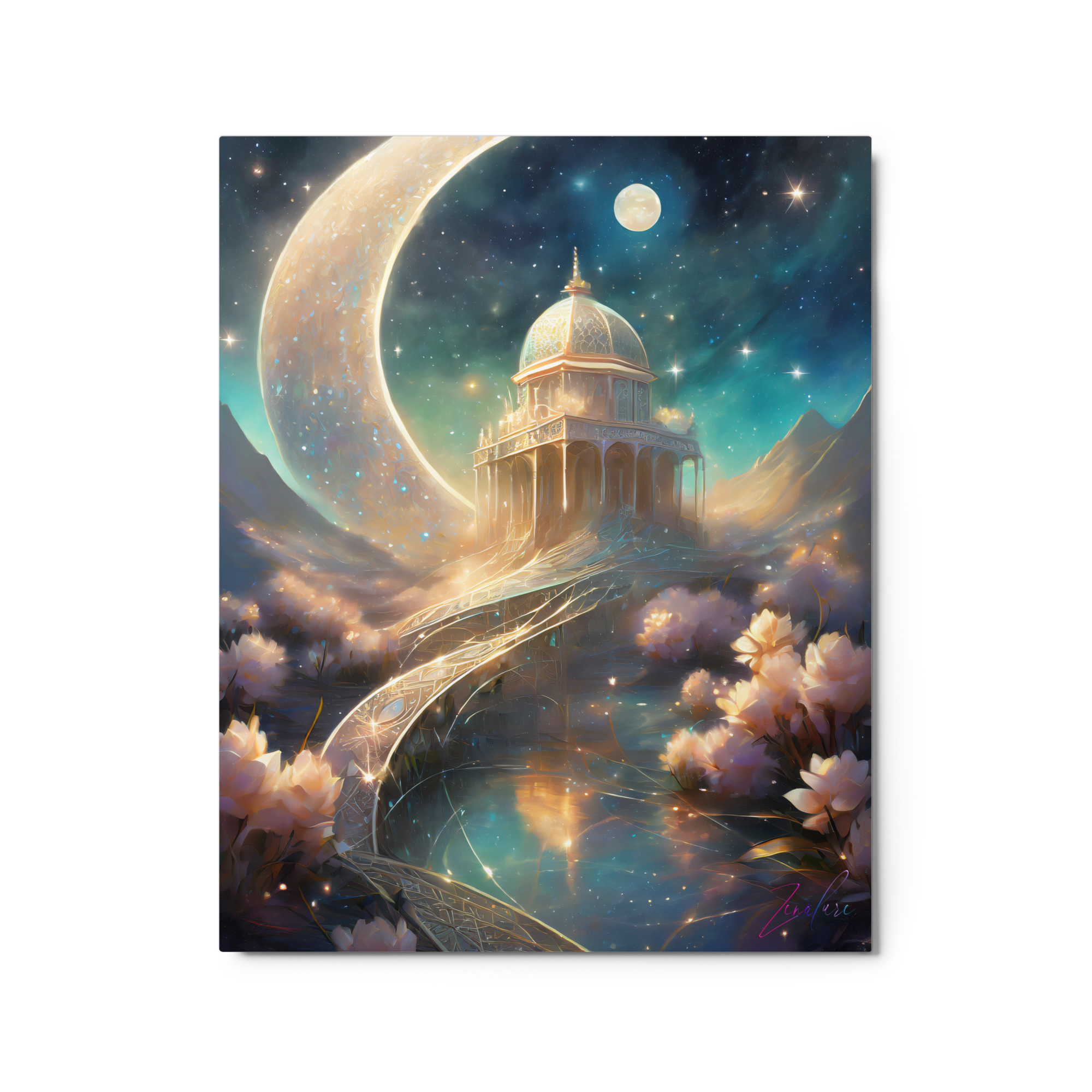 Night Prism Reflections - Luminous Infinity Edge Art Print