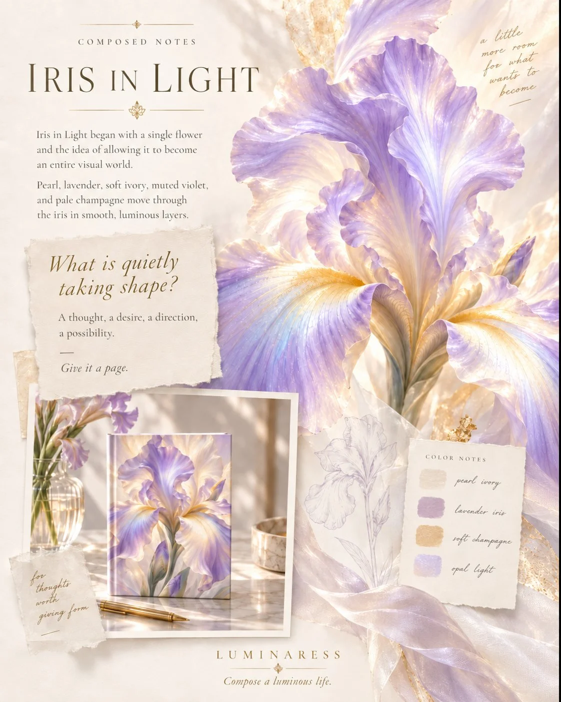 Composed Notes — Iris in Light