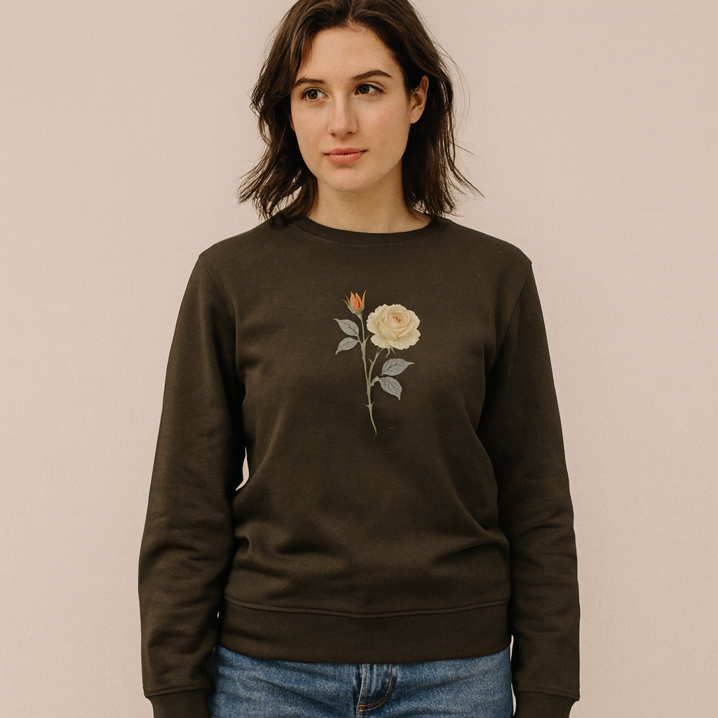 Luminaress Winter Rose Unisex Organic Sweatshirt