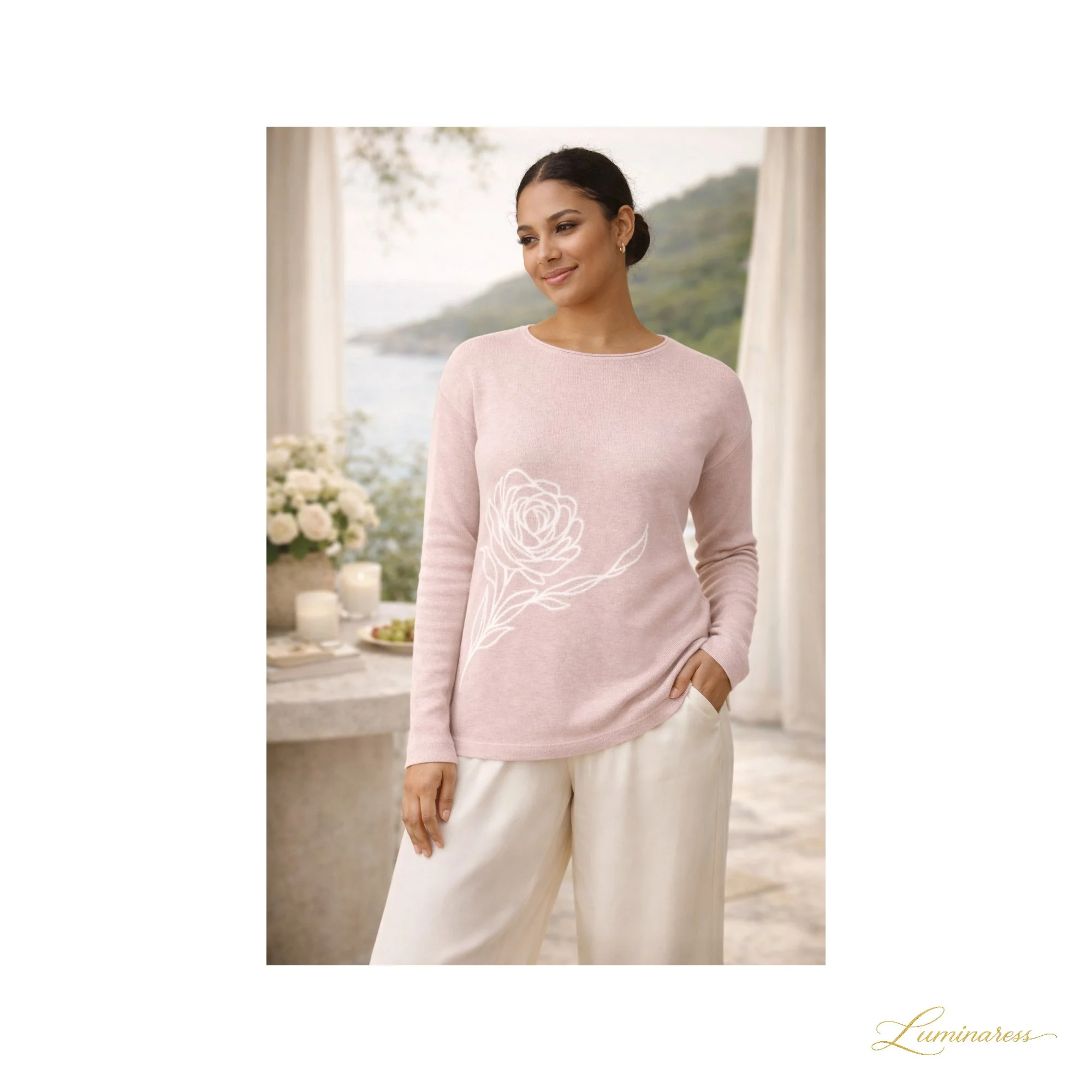 Winter Rose Knitted Sweater