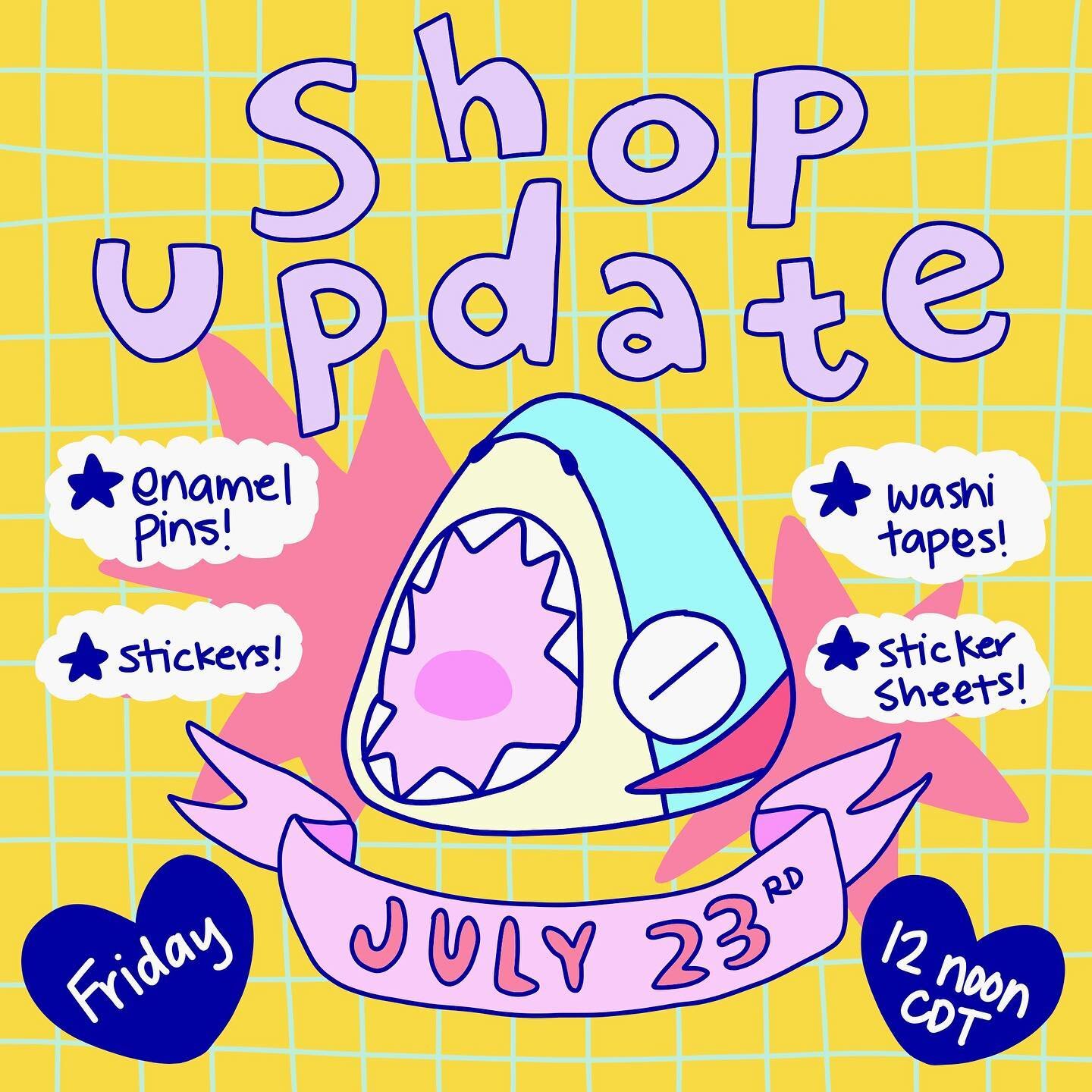 ✨ Shop Update Next Friday, 23rd! Noon CDT!✨
.
I&rsquo;ll be adding a lot of goodies to my Etsy shop next Friday! Swipe for a preview of everything! I&rsquo;m using some images taken with my outdated phone as it&rsquo;s the fastest way to get you a co