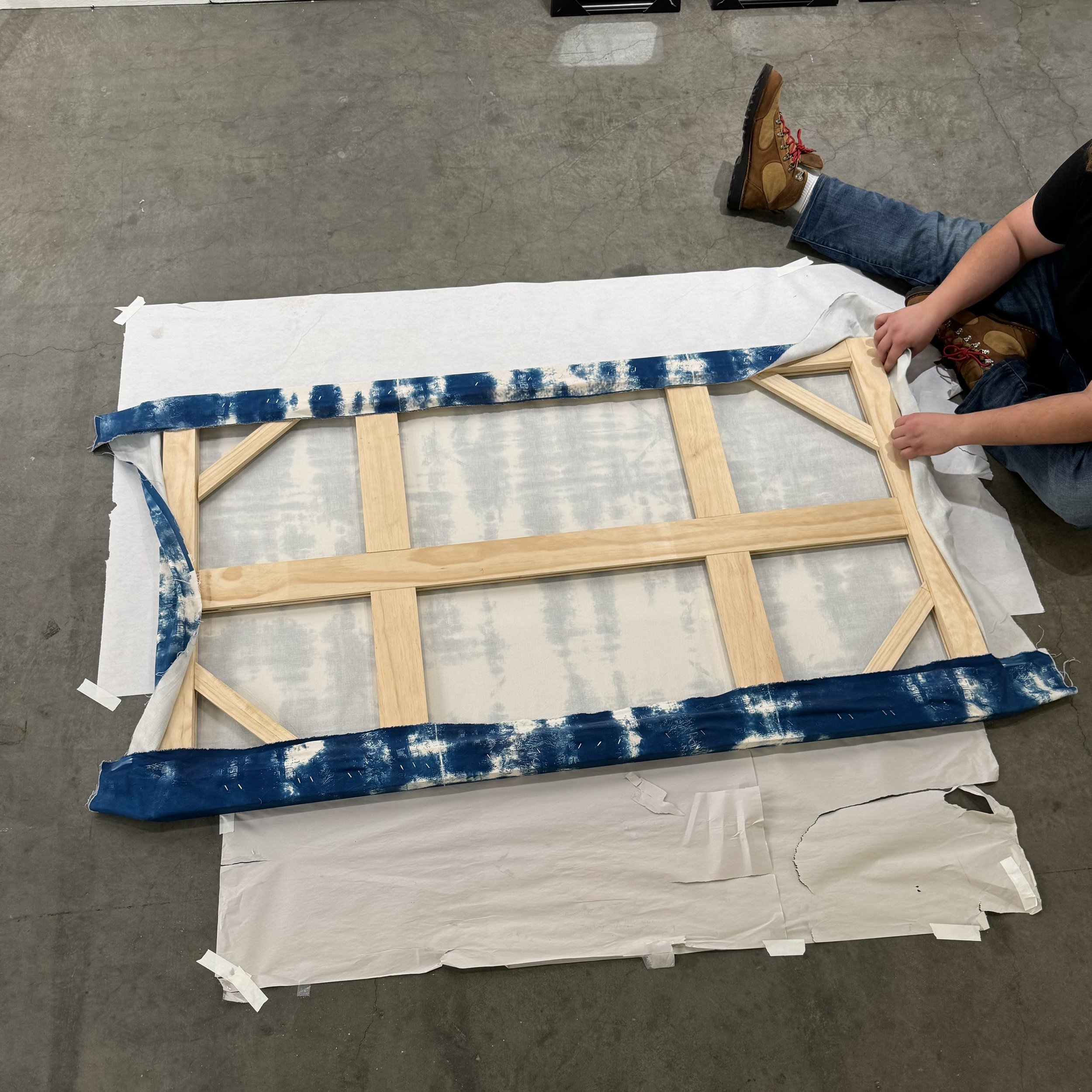 Made from Pine, with beveled edge to hide frame behind the artwork