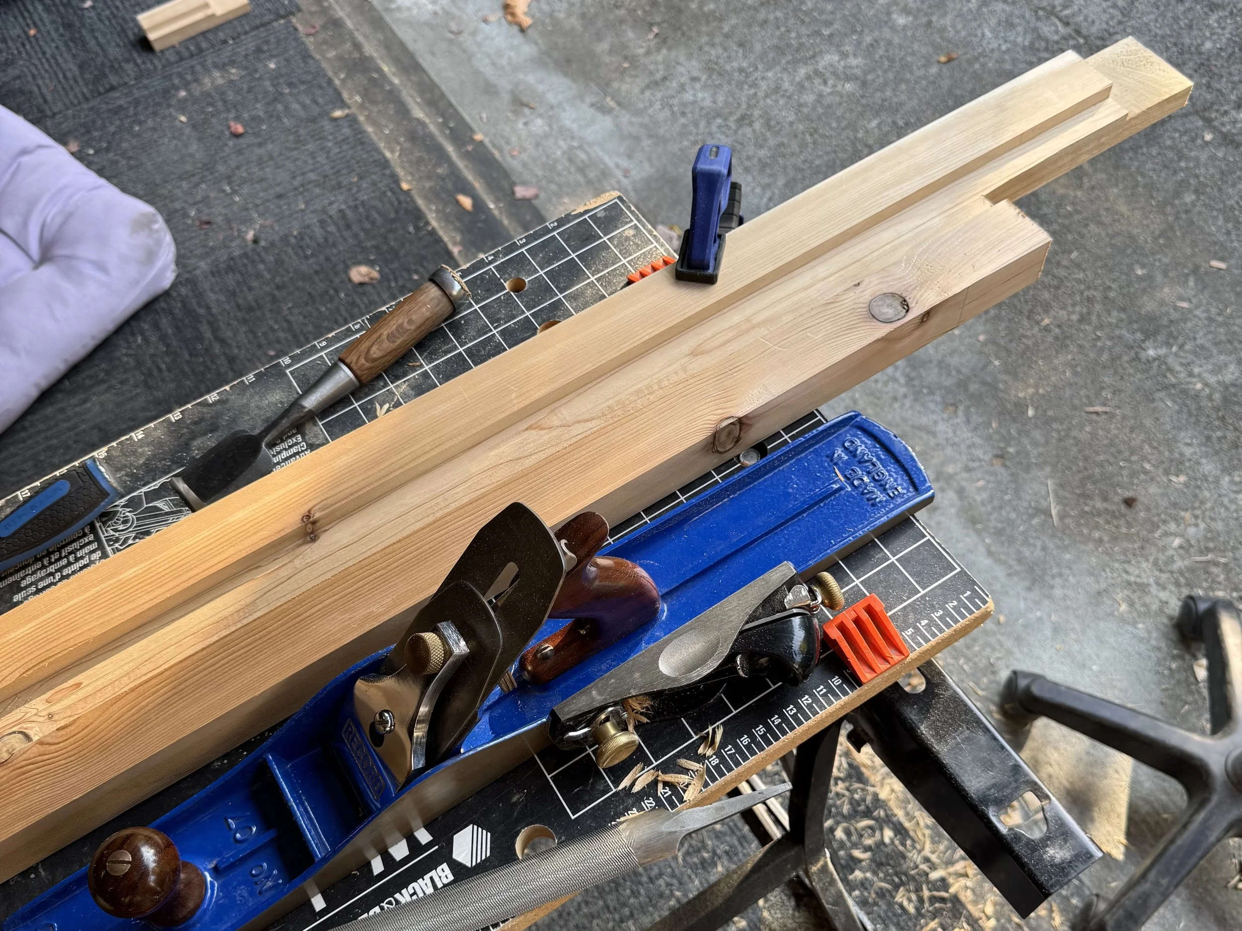 Made from Cedar, all joints and jointing done by hand with hand tools