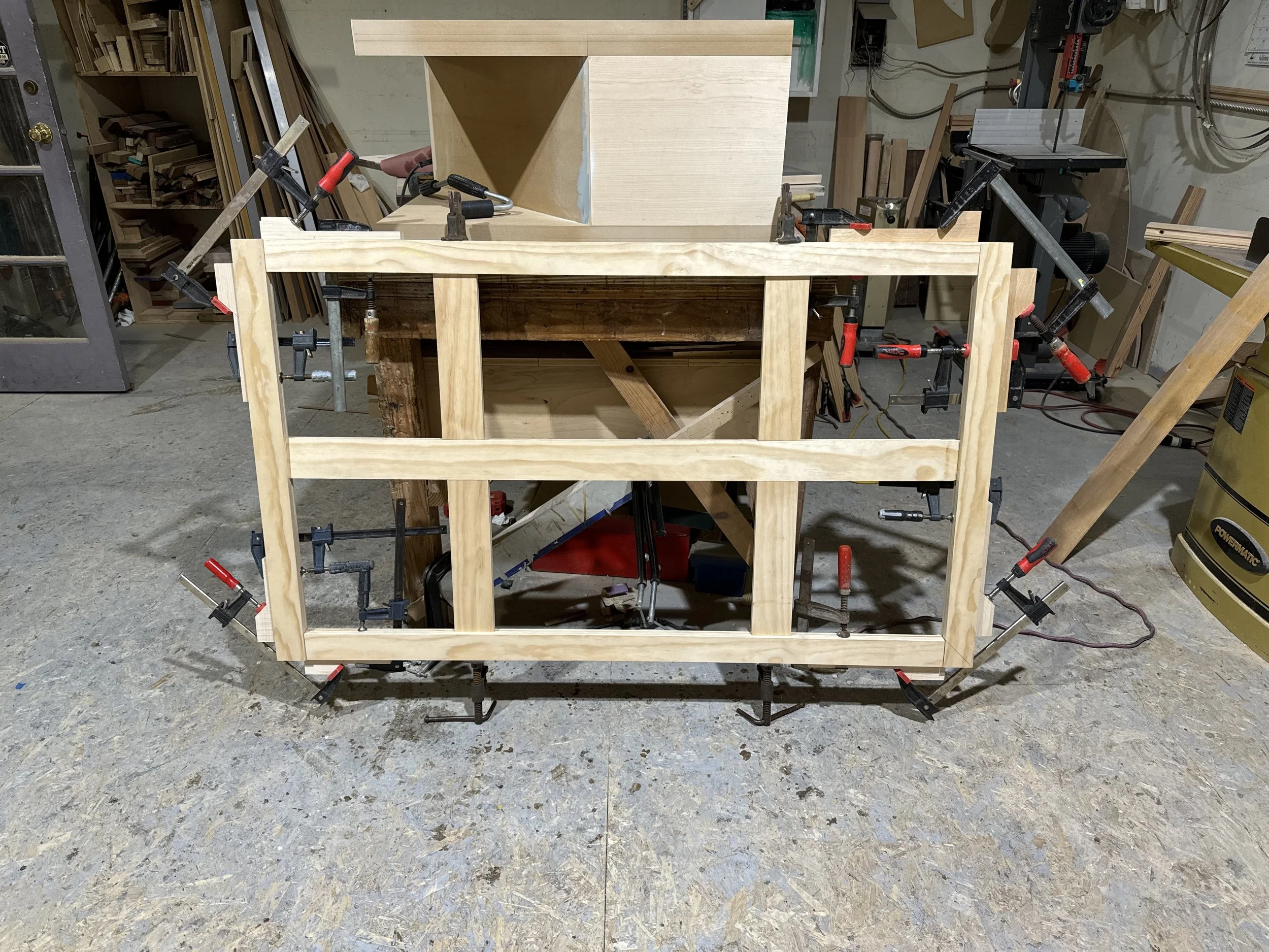 Made from Pine, with beveled edge to hide frame behind the artwork