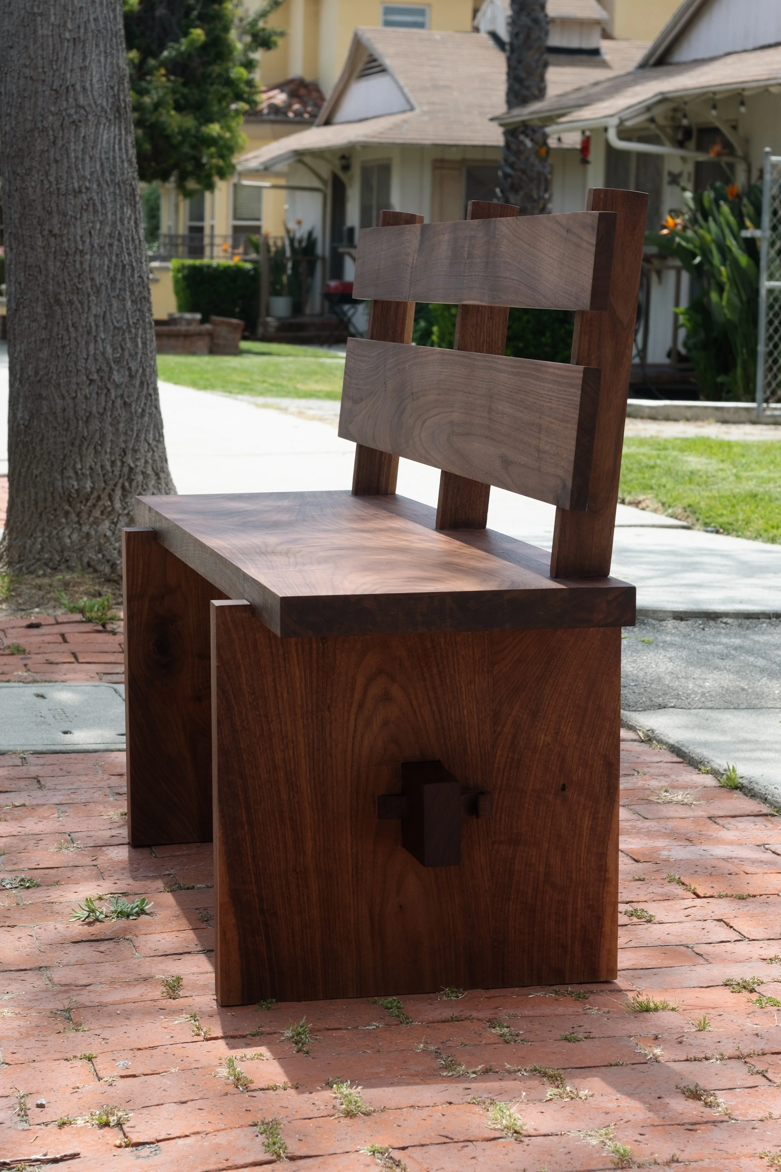 Made from Walnut with Mortise & Tenon connections and Tongue & Groove joints