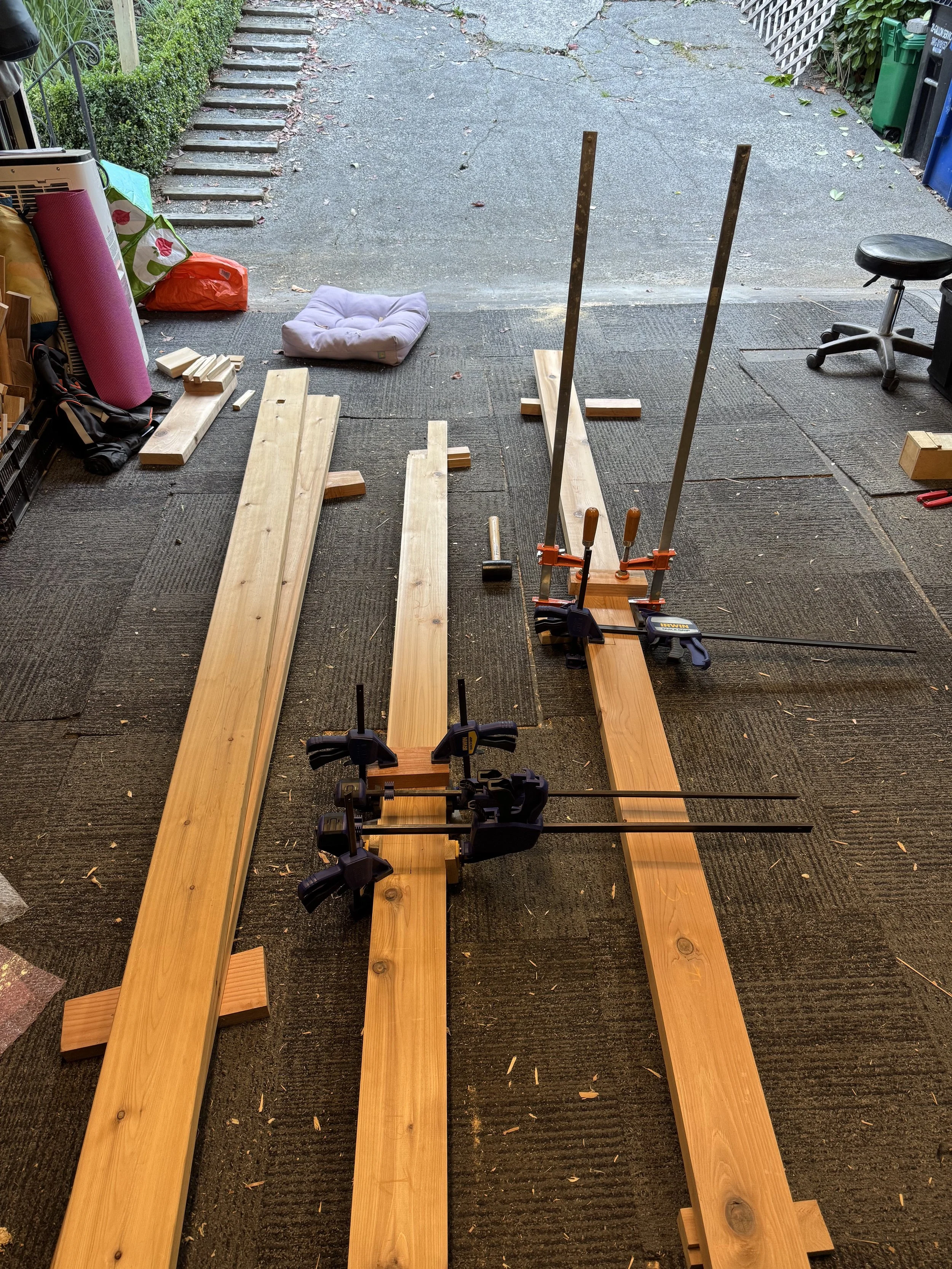 Made from Cedar, all joints and jointing done by hand with hand tools