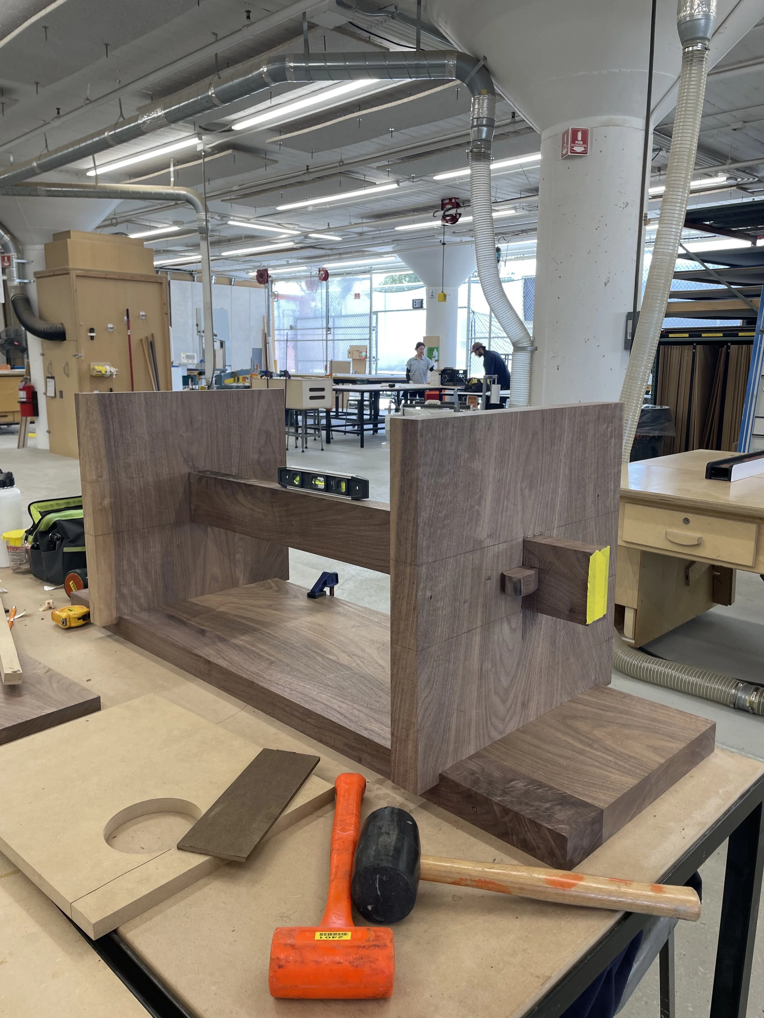 Made from Walnut with Mortise & Tenon connections and Tongue & Groove joints