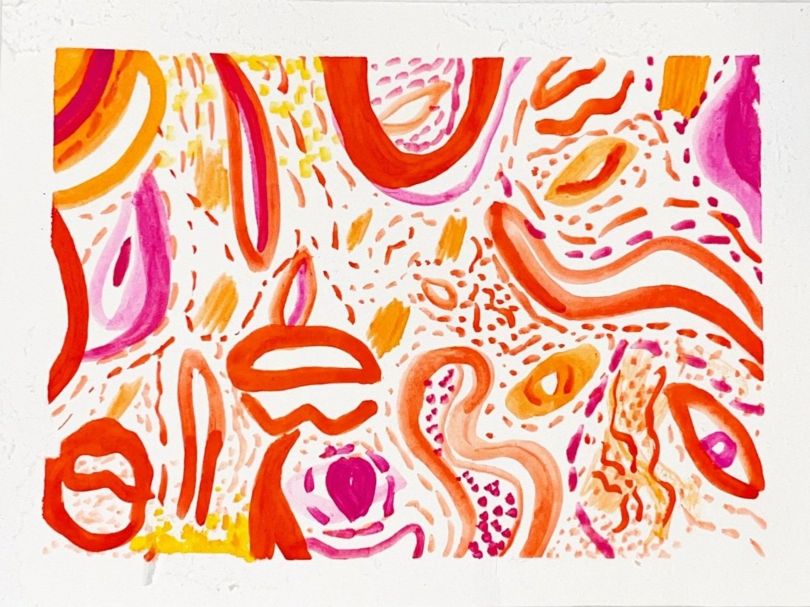 "Doodles No. 1", 2021,
Gouache on watercolor paper,
3" x 5"