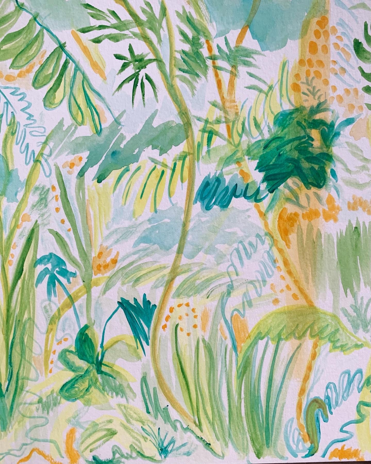 Detail from "Botanicals No. 1", 2021,
Gouache on watercolor paper,
9" x 12"