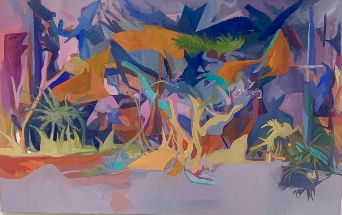 Colors in Conversation, 2020, Oil on canvas, 30 x 48 inches