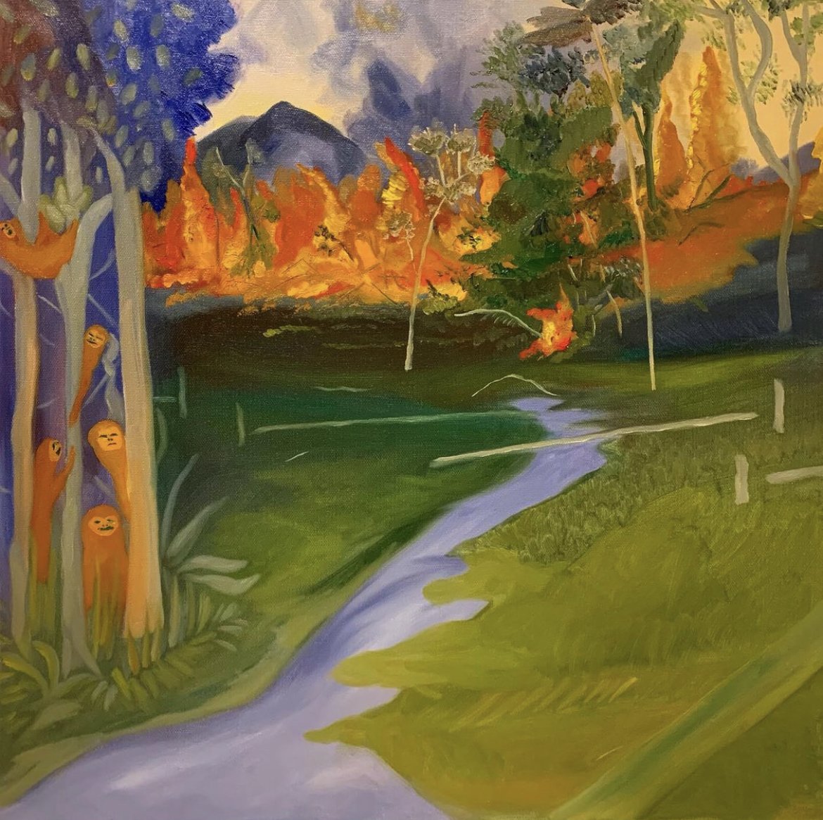 Where Do We Go?, 2020, Oil on canvas, 20 x 20 inches