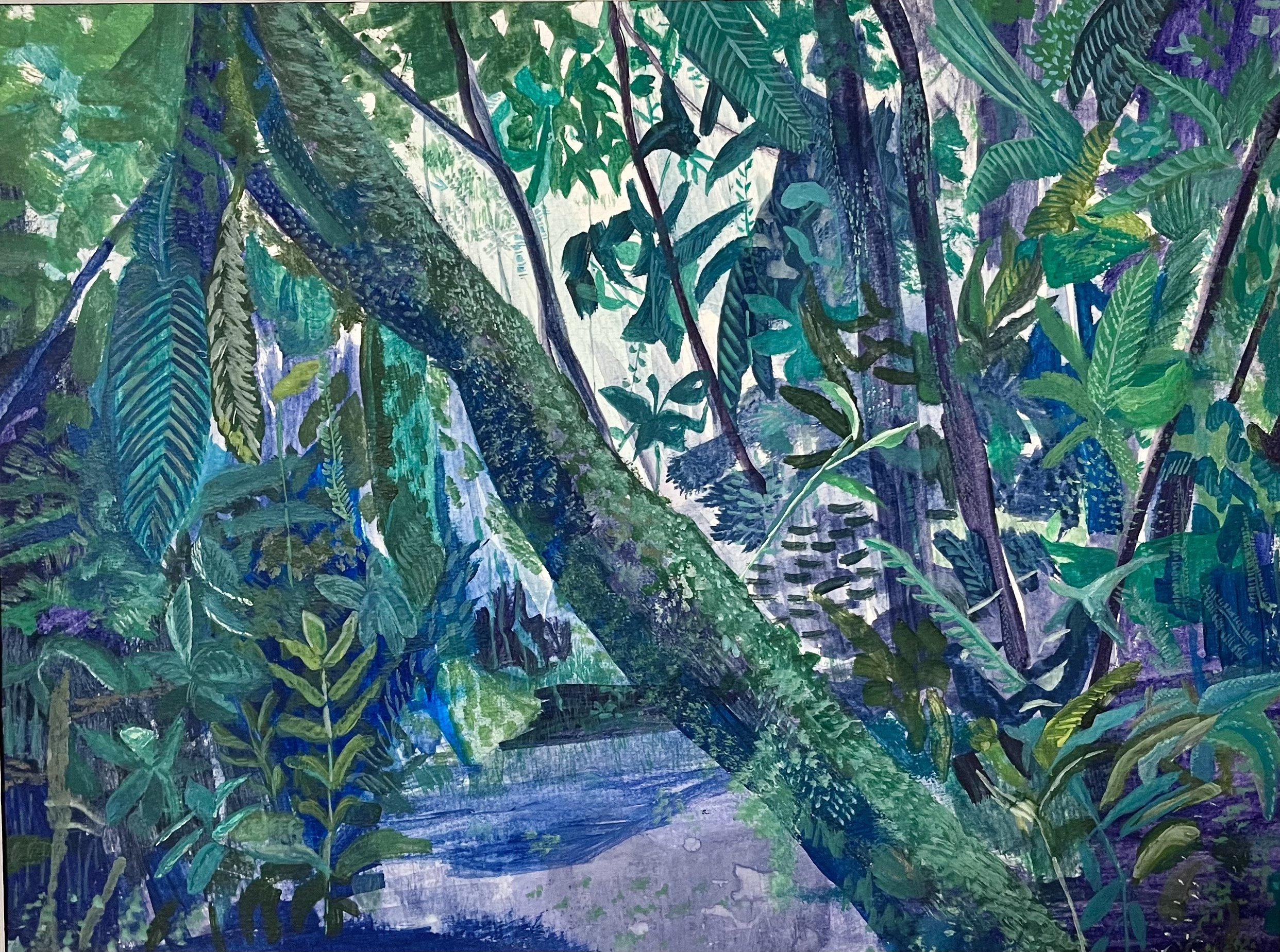 Gouache exercise, gouache on mixed media paper, 9 x 12 inches