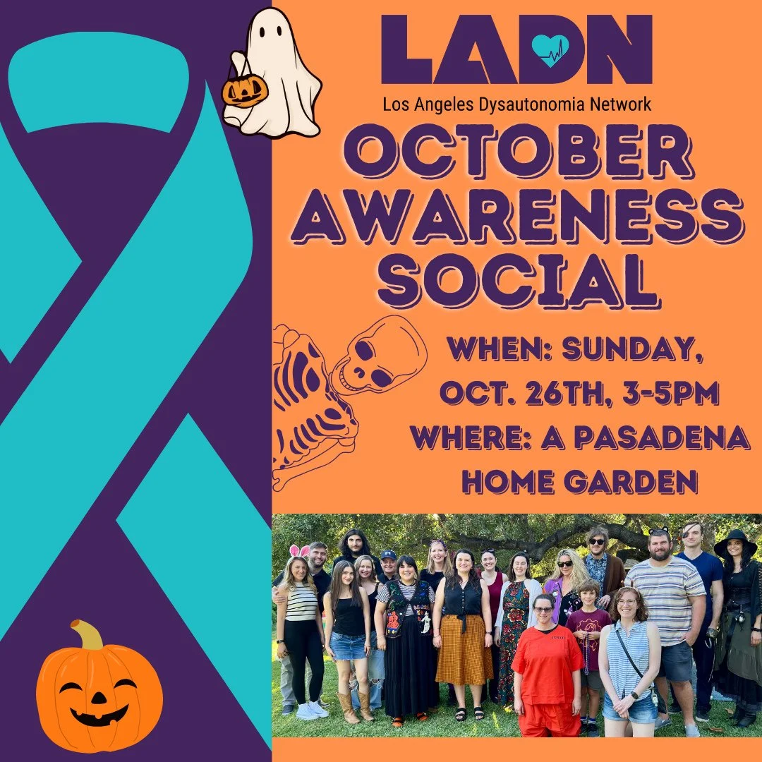 Come Join us for a Halloween Party and Dysautonomia Awareness Month Celebration! 🎃👻
Put on your costume and roll up your sleeves for some pumpkin decorating! We’ll be providing all the pumpkin & decorating materials — just be sur