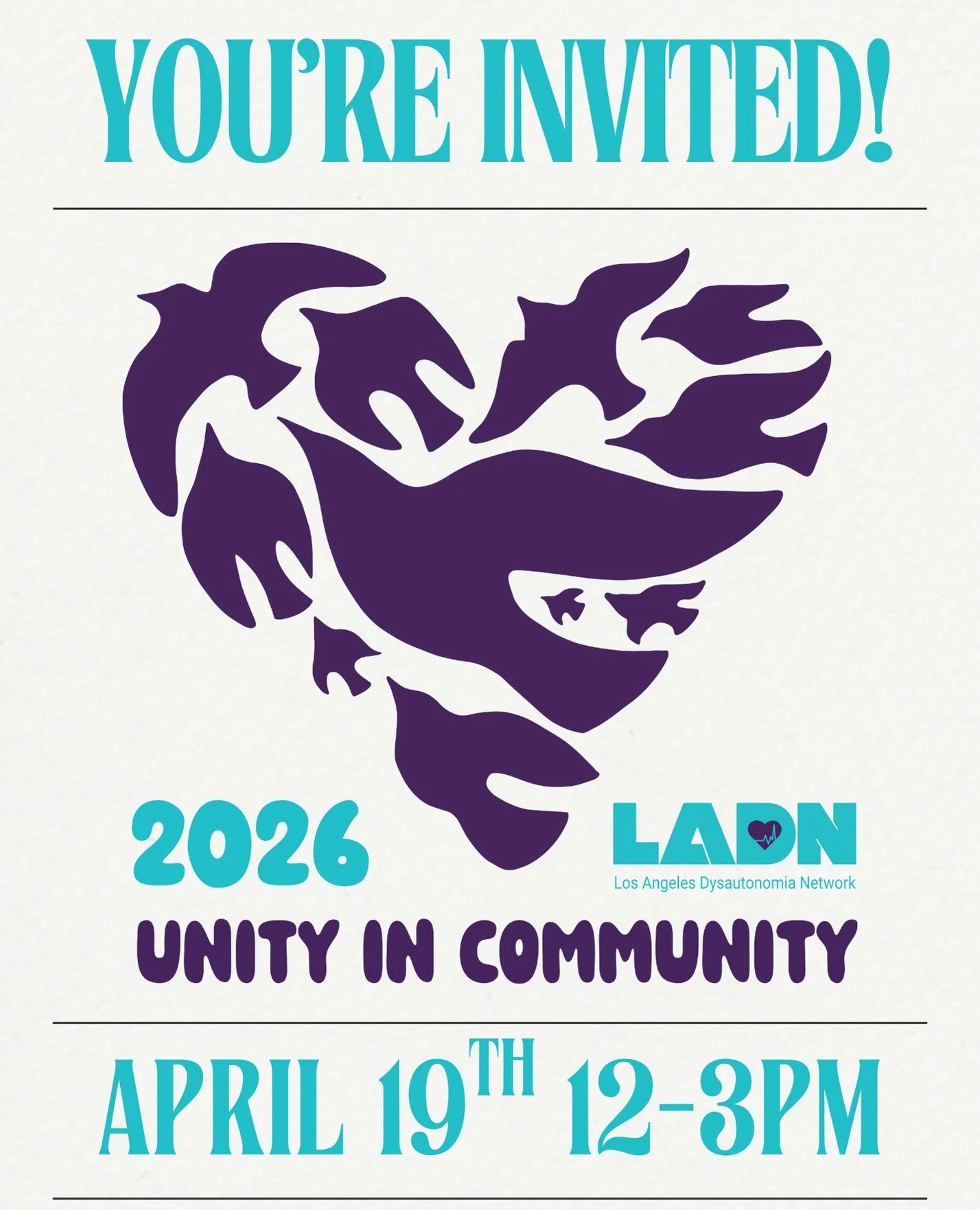 We're 3 months from our annual Unity in Community fundraiser event! Join us on Sunday, April 19th, 12-3pm for a celebration of LADN's work to support Californians impacted by autonomic nervous system disorders. ⁠
⁠
Get your free tickets at: givebutte