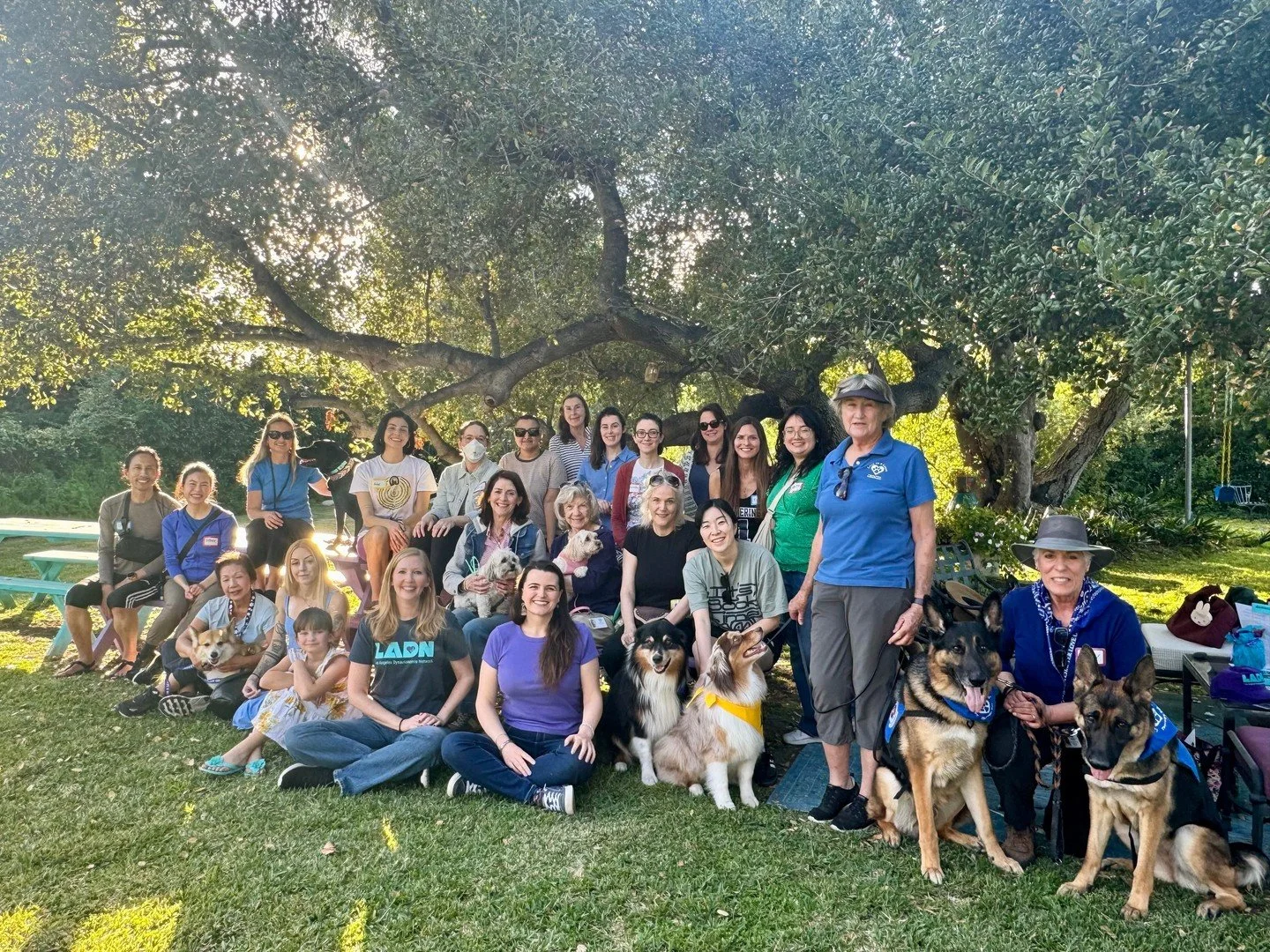 We are still all smiles from last weekend's therapy dog event! 🐕️🦮🐕&zwj;🦺🐩 Thanks again to the volunteers from Love on a Leash for joining the LADN community!⁠
⁠
#ladn #ladysautonomianetwork #therapydog #animaltherapy #loveonaleash #dysautonomia