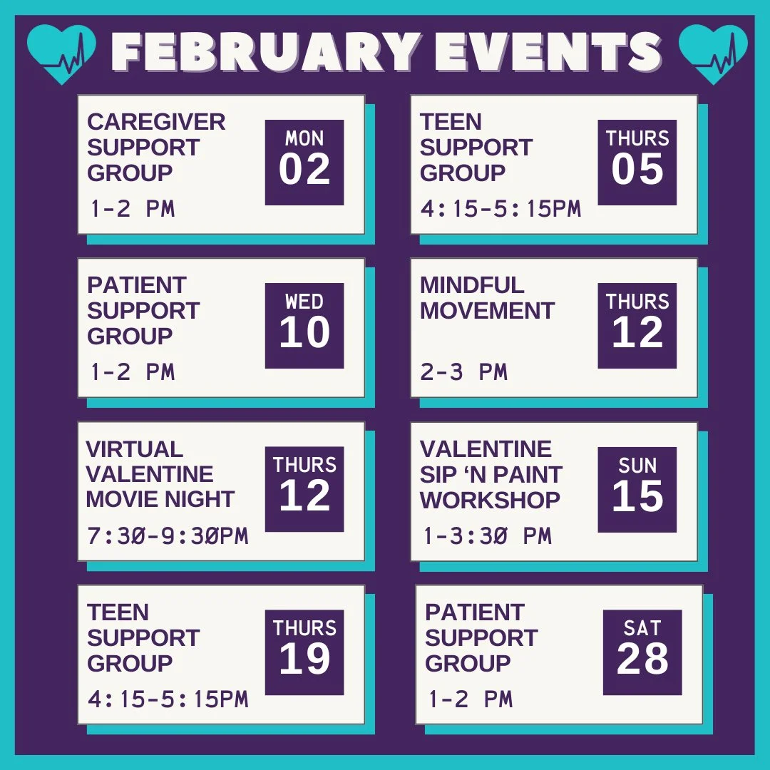 February is already here, and we can't wait to share all the events we've got coming up! 💘As always, please check our website (LA-DN.org) for an up-to-date list of upcoming events and sign up links!⁠
⁠
💜Monday, February 2nd, 1-2pm: Caregiver Suppor