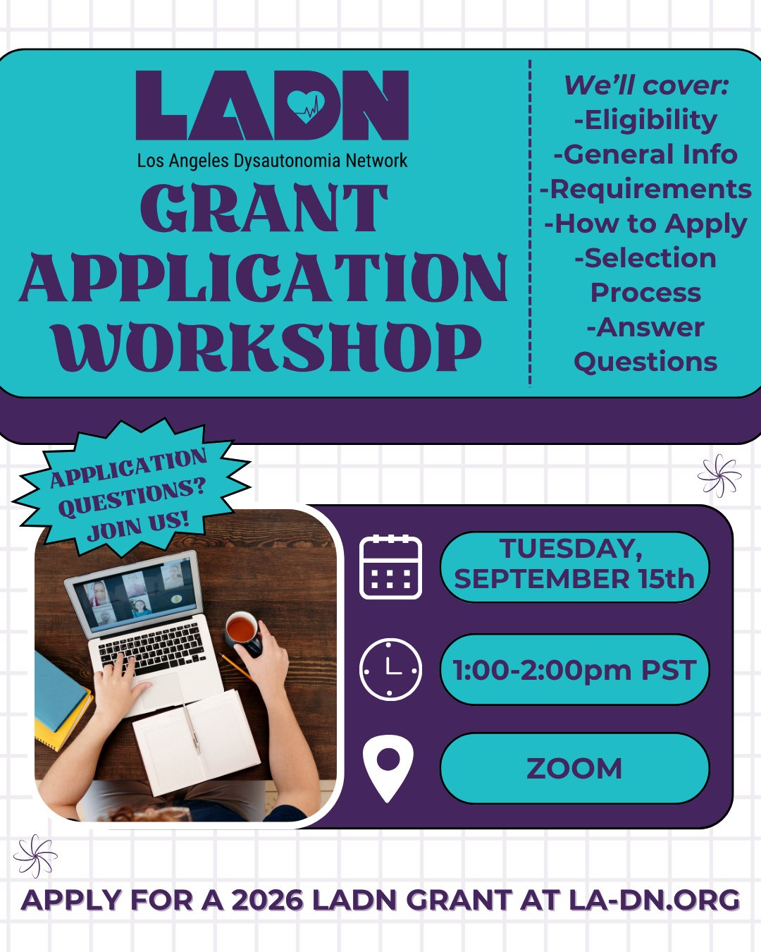 Interested in applying for a 2026 Healthcare Access Grant? ⁠
⁠
Attend our Grant Application Workshop to learn about how to apply on Tuesday, September 15th, 1-2pm on Zoom!⁠
⁠
We&rsquo;ll be covering:⁠
⁠
✔️General information about the 2026 healthcare