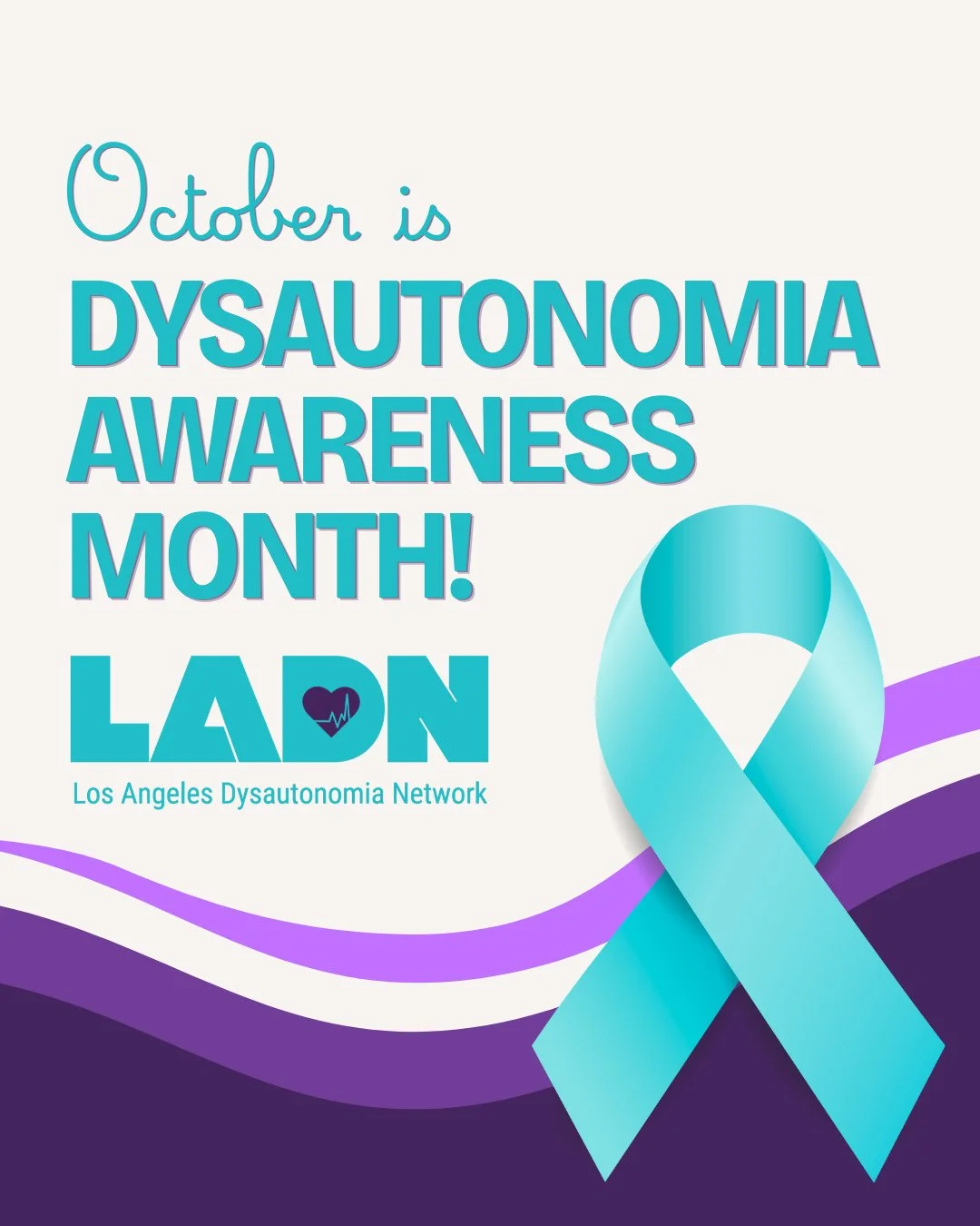 🩵October is Dysautonomia Awareness Month! 🩵⁠
⁠
Join us as we spread awareness about POTS and other forms of dysautonomia throughout the month. ⁠
⁠
💜If you are a patient, comment below👇️ with what you wish others knew about dysautonomia. ⁠
💜If yo