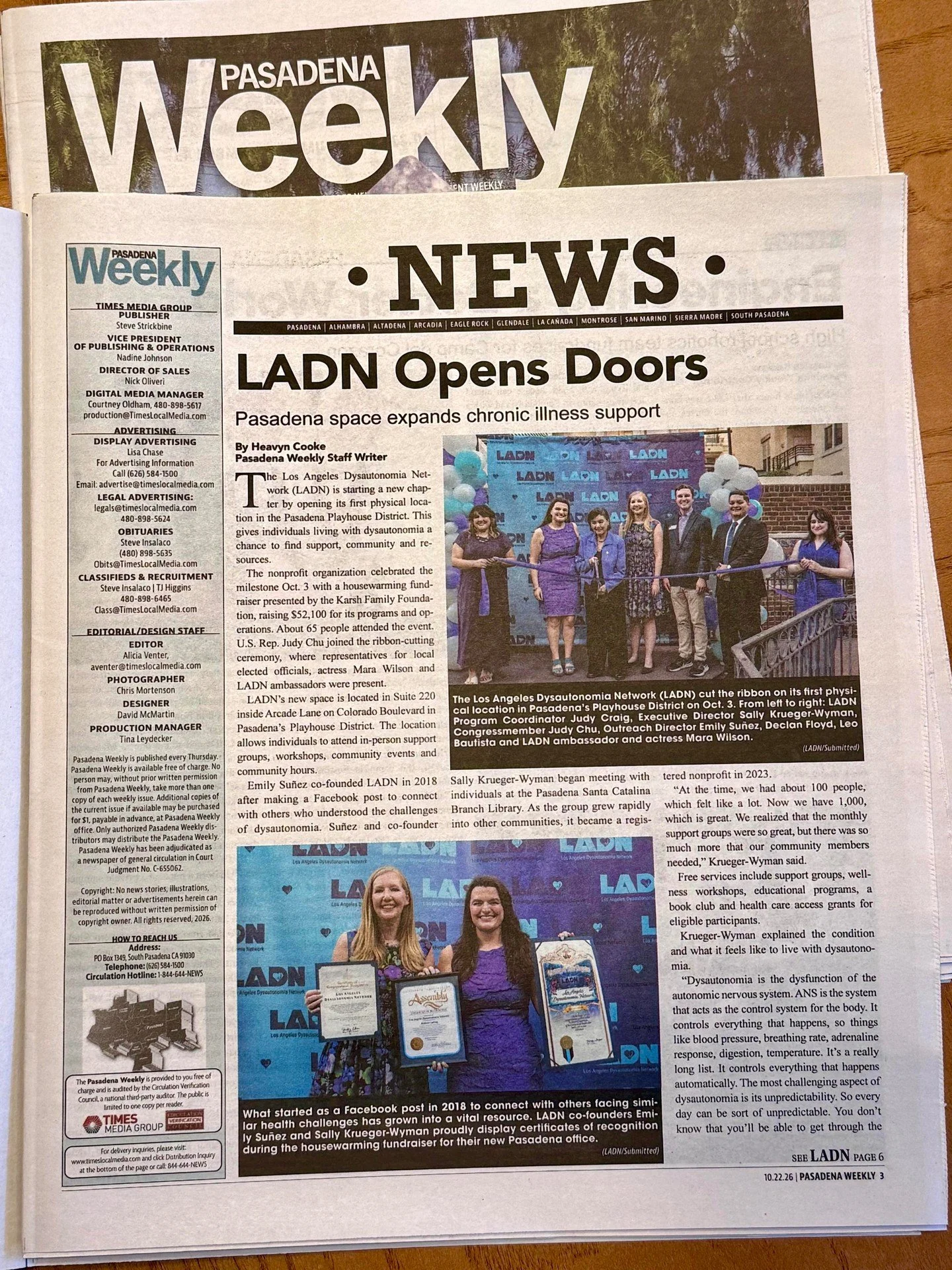 LADN is in the news! 📰⁠
Thank you Pasadena Weekly @pasadenaweekly for the story about LADN's new space! ⁠
⁠
Read the full article at: https://www.pasadenaweekly.com/news/ladn-opens-doors-pasadena-space-expands-chronic-illness-support/article_52b7a36