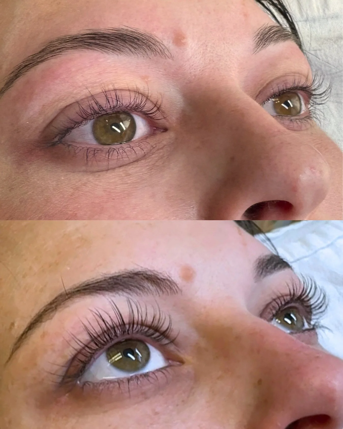 Lash lifts 3 months apart! The top photo is after lash extension removal and a lash lift! The bottom is after 3 months on Revitalash Serum and a lash lift!

She had amazing eyelashes to begin with but this girl went from a large lash rod to an extra 
