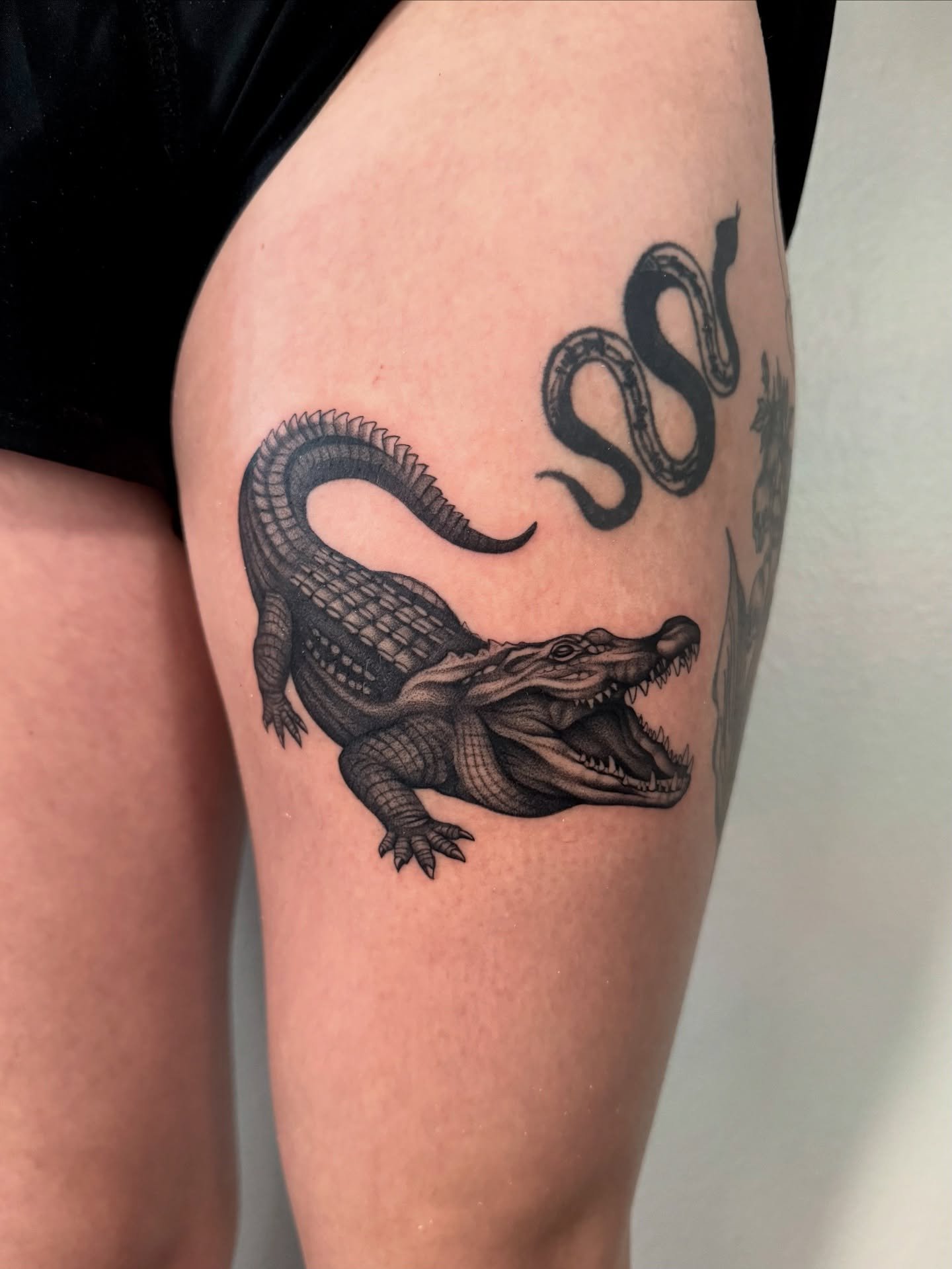 I didn&rsquo;t know alligators only had 4 toes on their back feet 🐊

-

-

-

-

-

-
#alligators #alligatortattoo #reptiletattoo #animaltattoos #blackngreytattoo #realismtattoos #3rl #3rltattoo #coloradotattooartist #womenownedbusinesses #tattooart